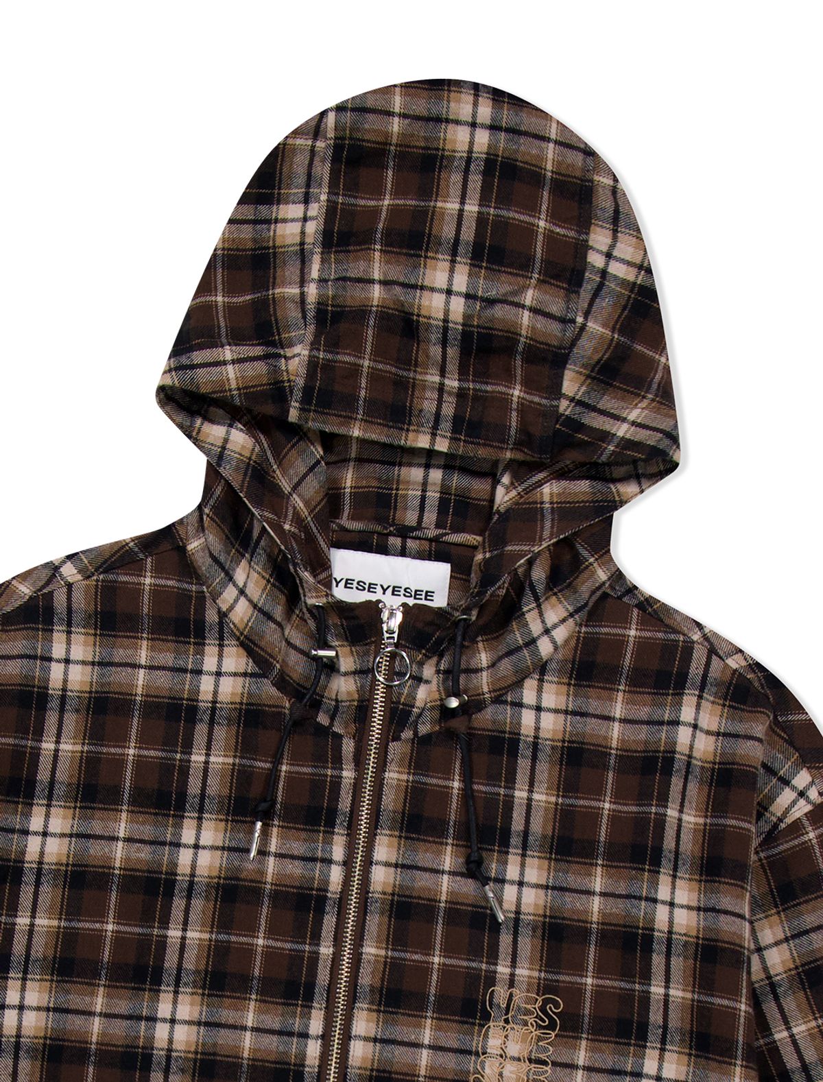 예스아이씨(YESEYESEE) Plaid Wing Jacket Brown