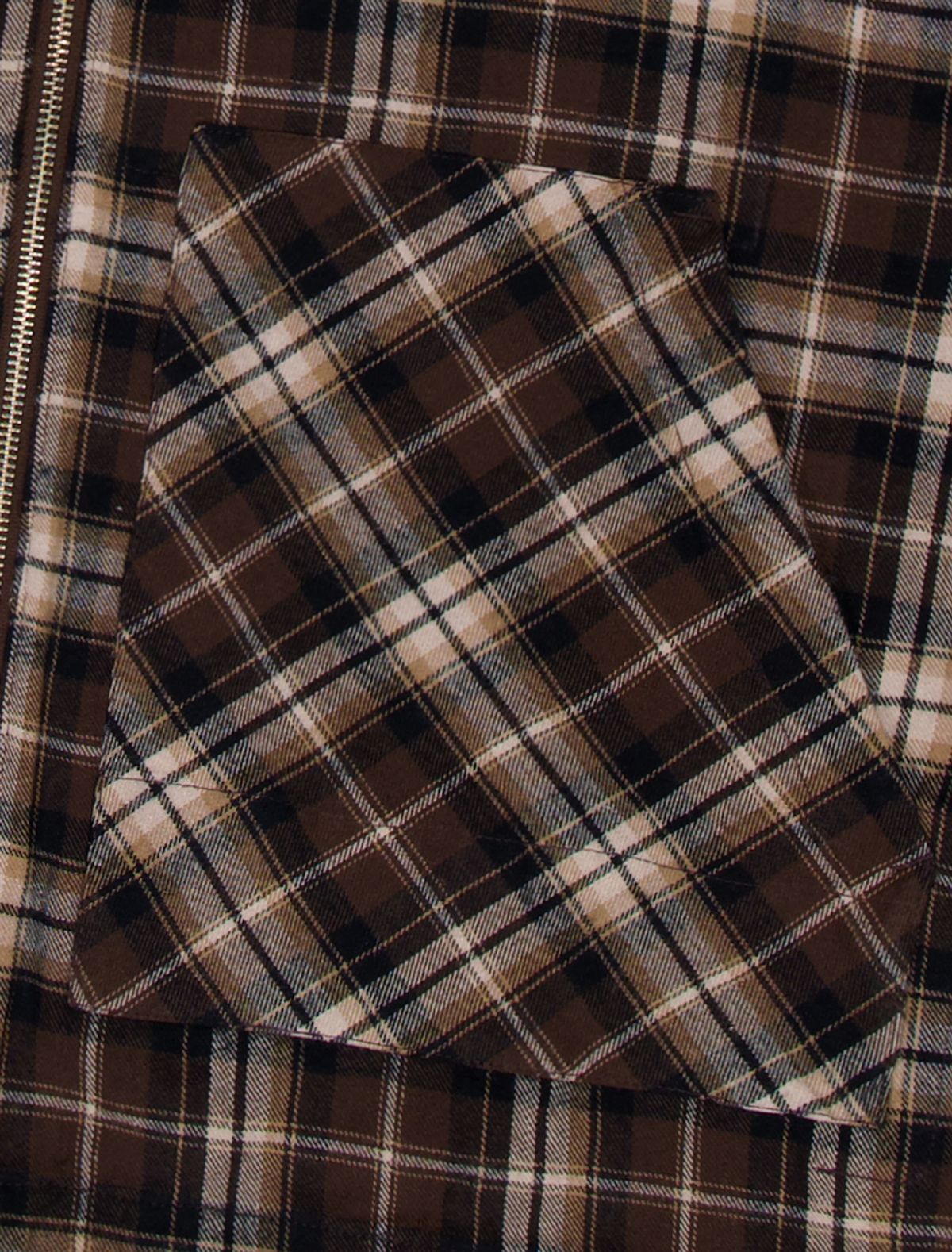 예스아이씨(YESEYESEE) Plaid Wing Jacket Brown