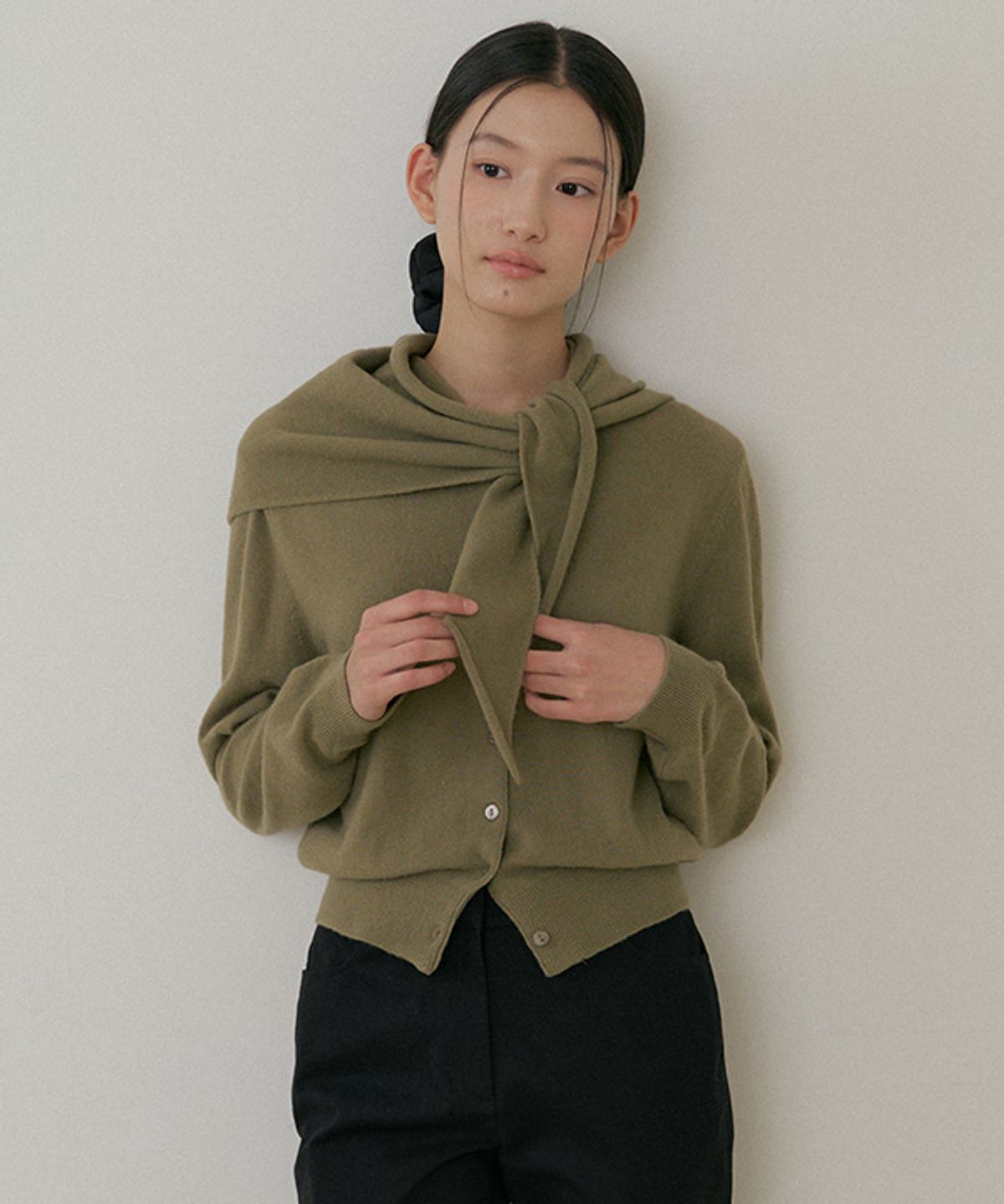 링서울(LINGSEOUL) cashmere knit scarf-green