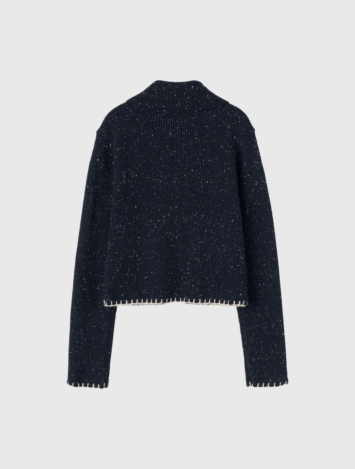 제너럴아이디어(GENERALIDEA) 빈티지 스티치 하이넥 카라 가디건 [NAVY] / WBE3L04516