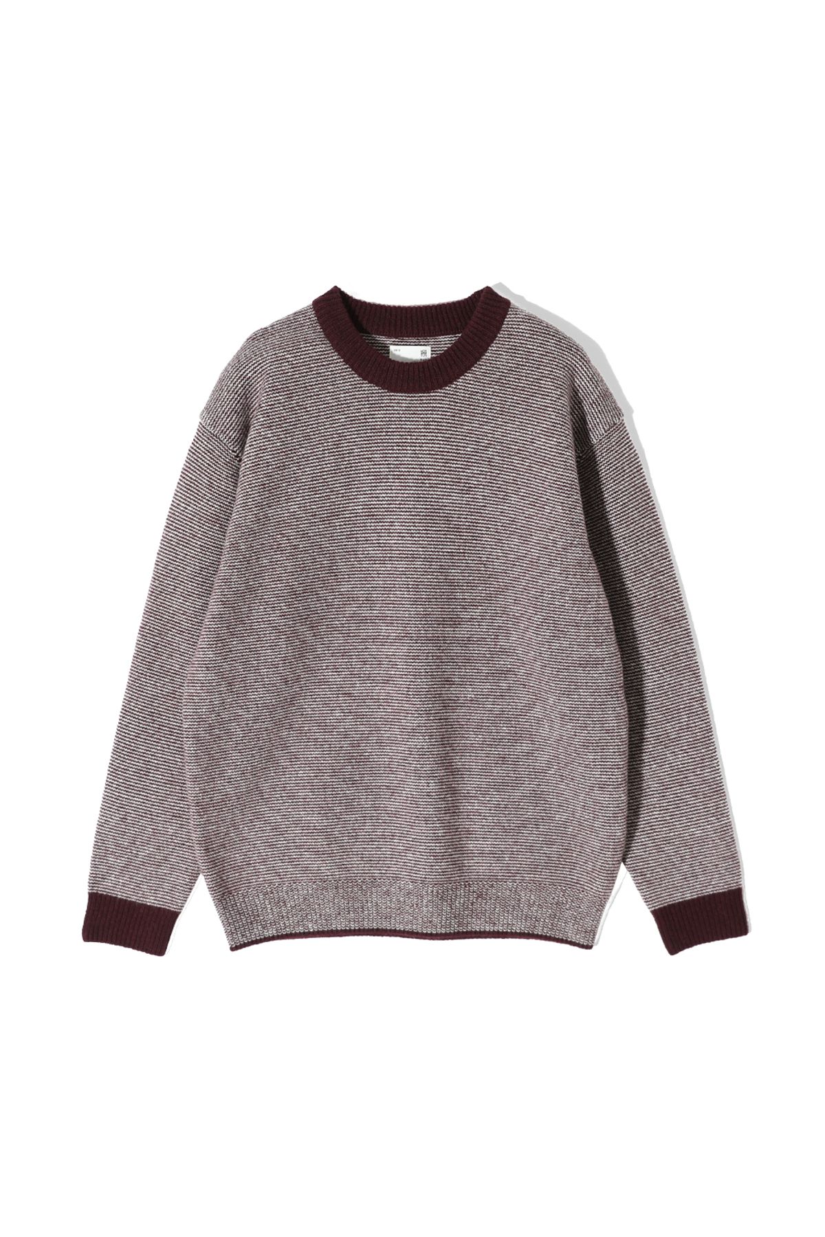 홀리선(HORLISUN) Earnest Border Crewneck Knit Burgundy