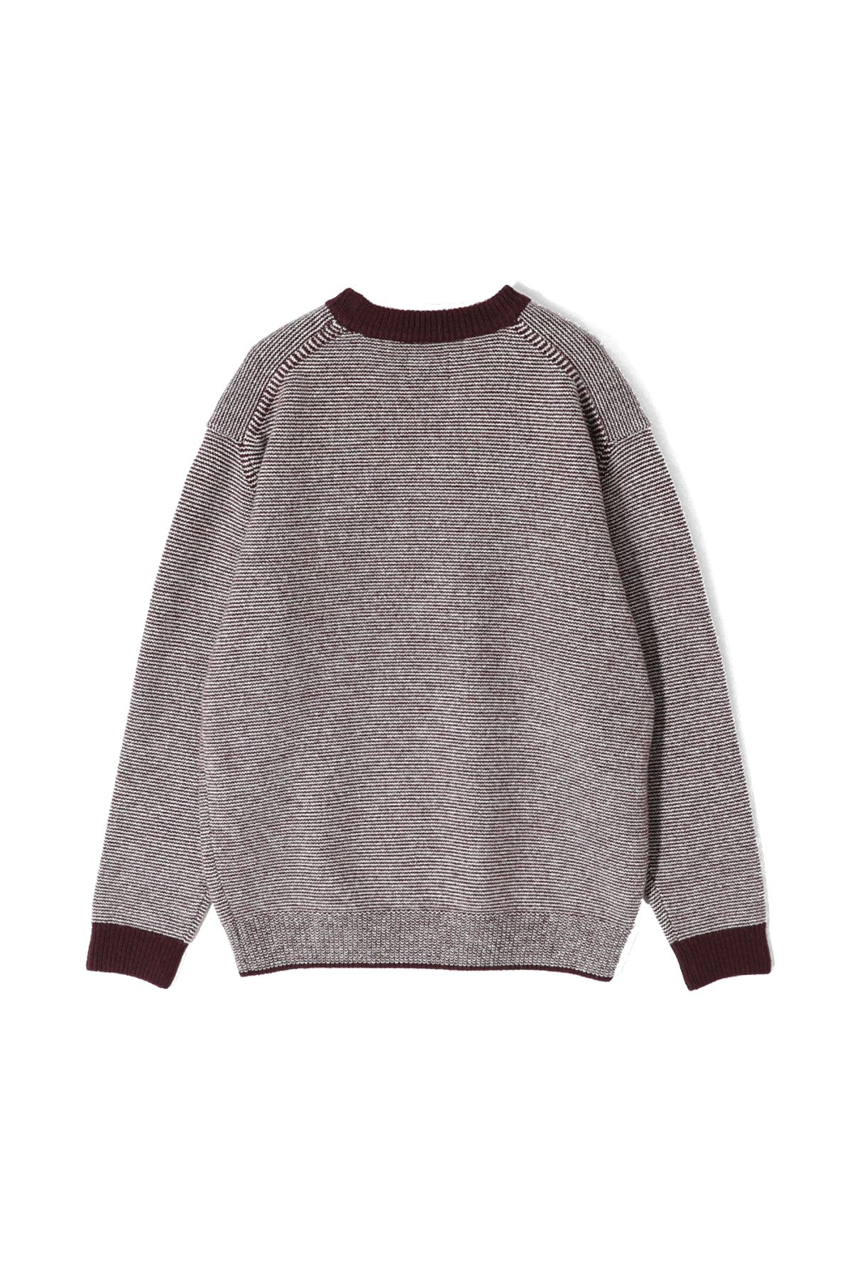 홀리선(HORLISUN) Earnest Border Crewneck Knit Burgundy