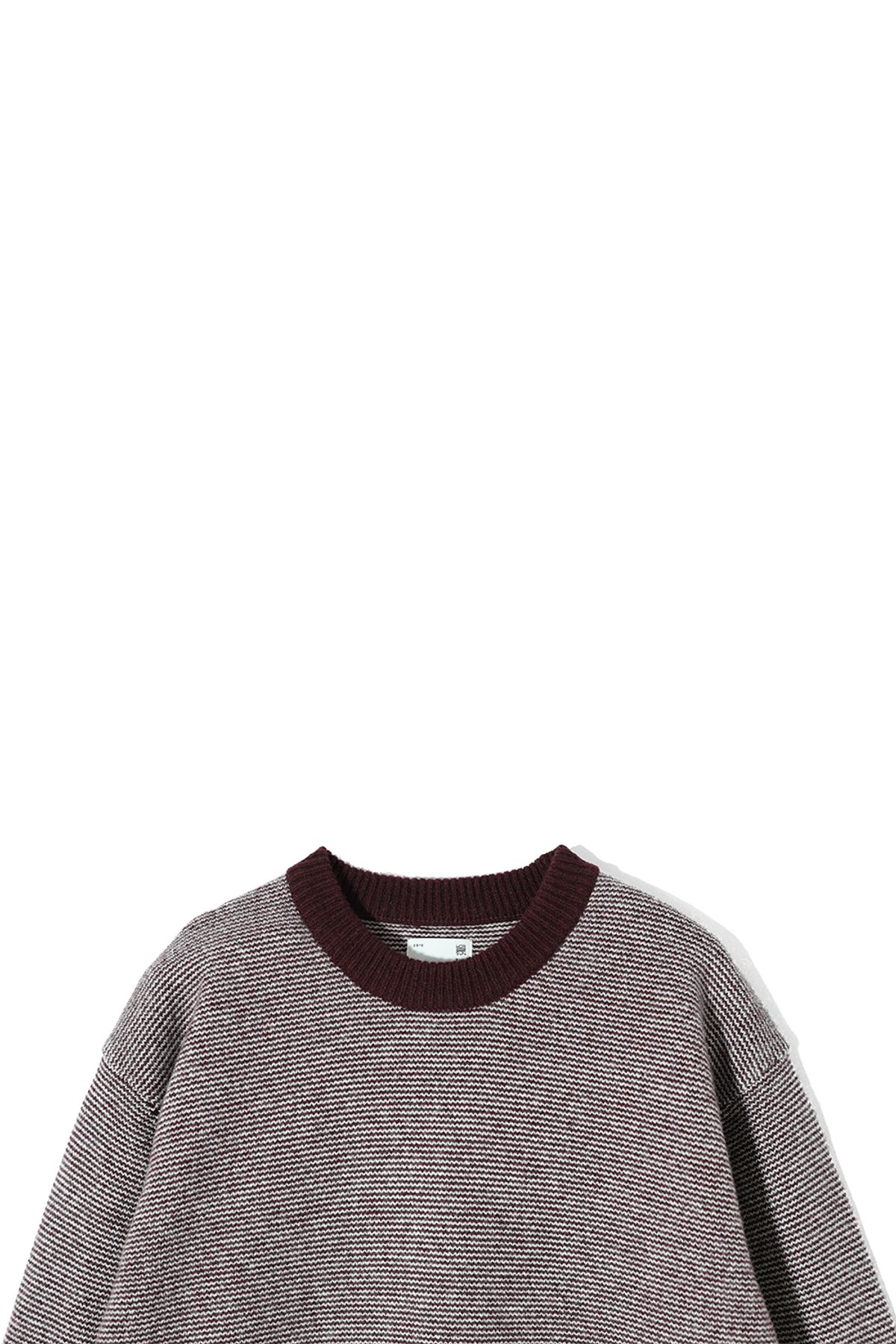 홀리선(HORLISUN) Earnest Border Crewneck Knit Burgundy