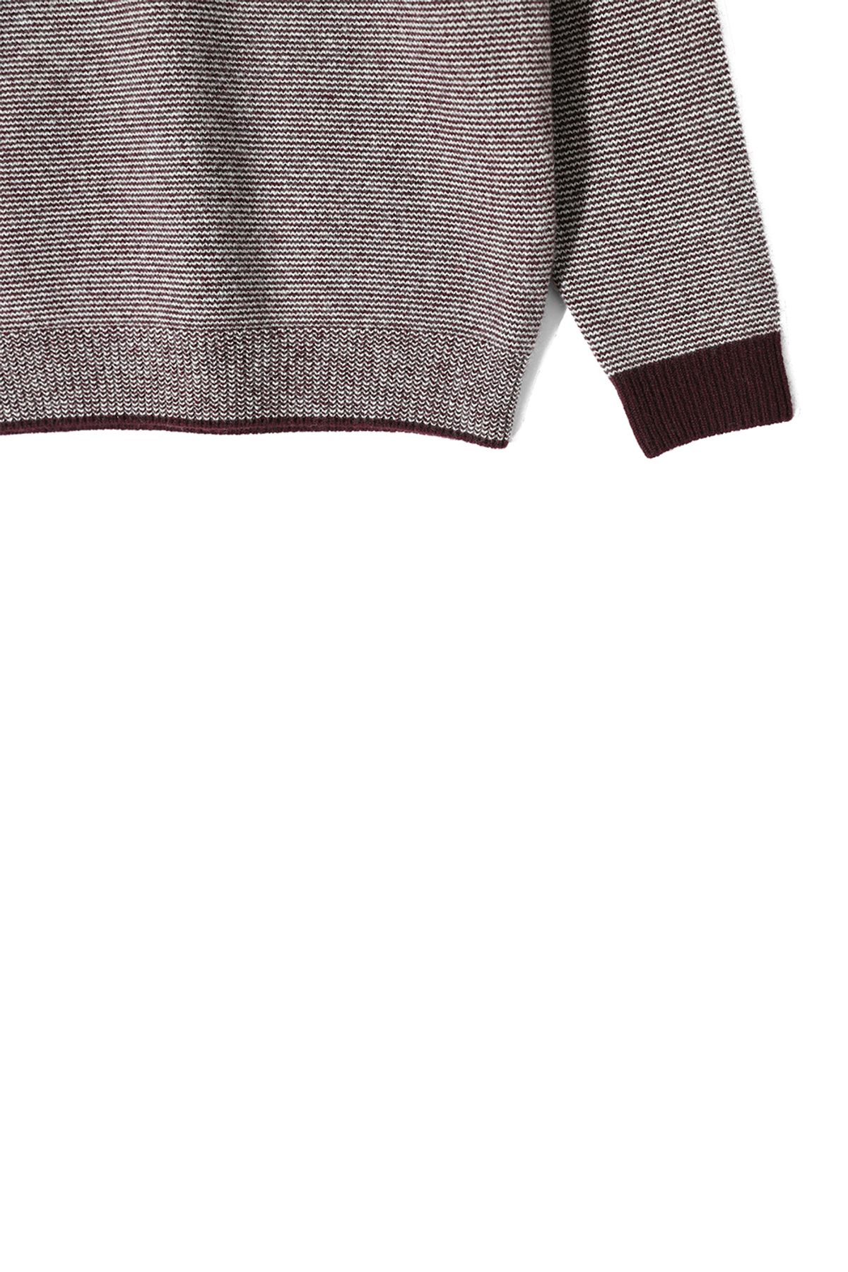 홀리선(HORLISUN) Earnest Border Crewneck Knit Burgundy