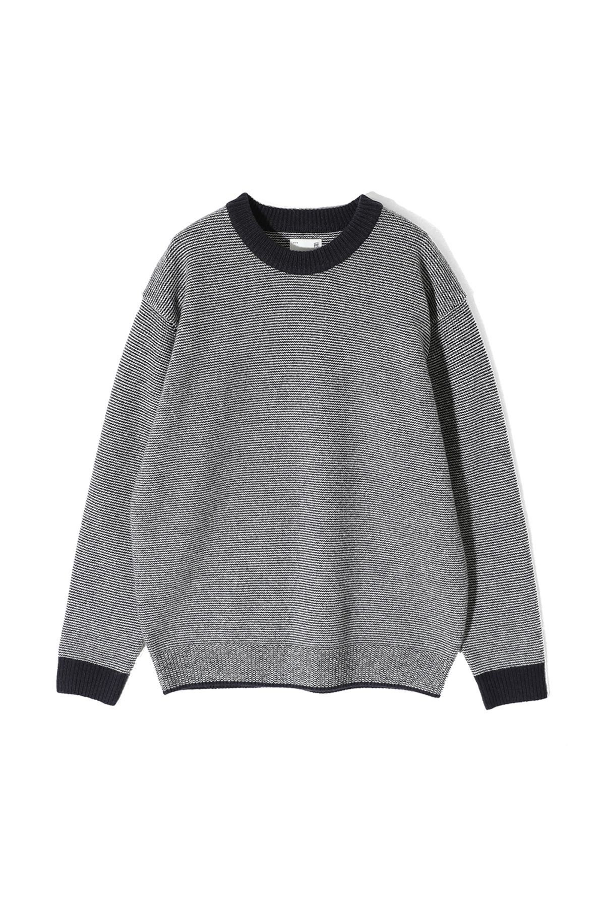 홀리선(HORLISUN) Earnest Border Crewneck Knit Navy