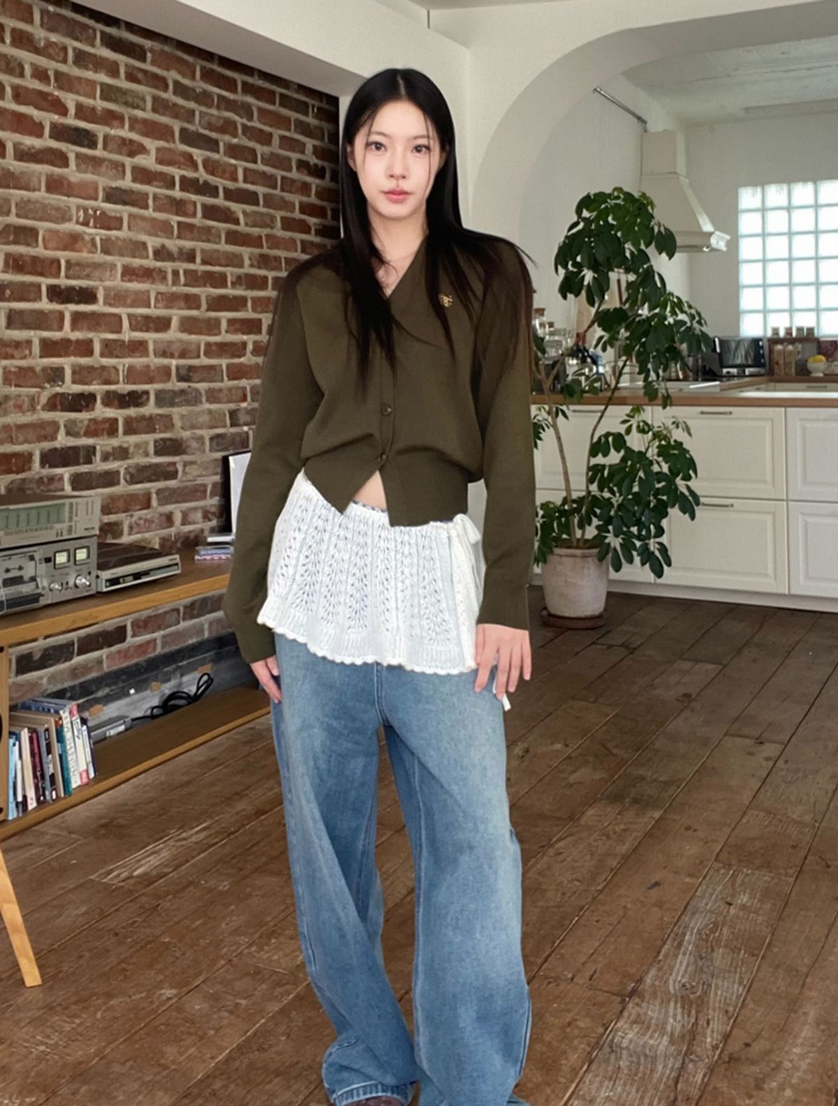 제너럴아이디어(GENERALIDEA) 스캘럽 미니 레이어드 스커트 [BLACK] / WBE3L13511