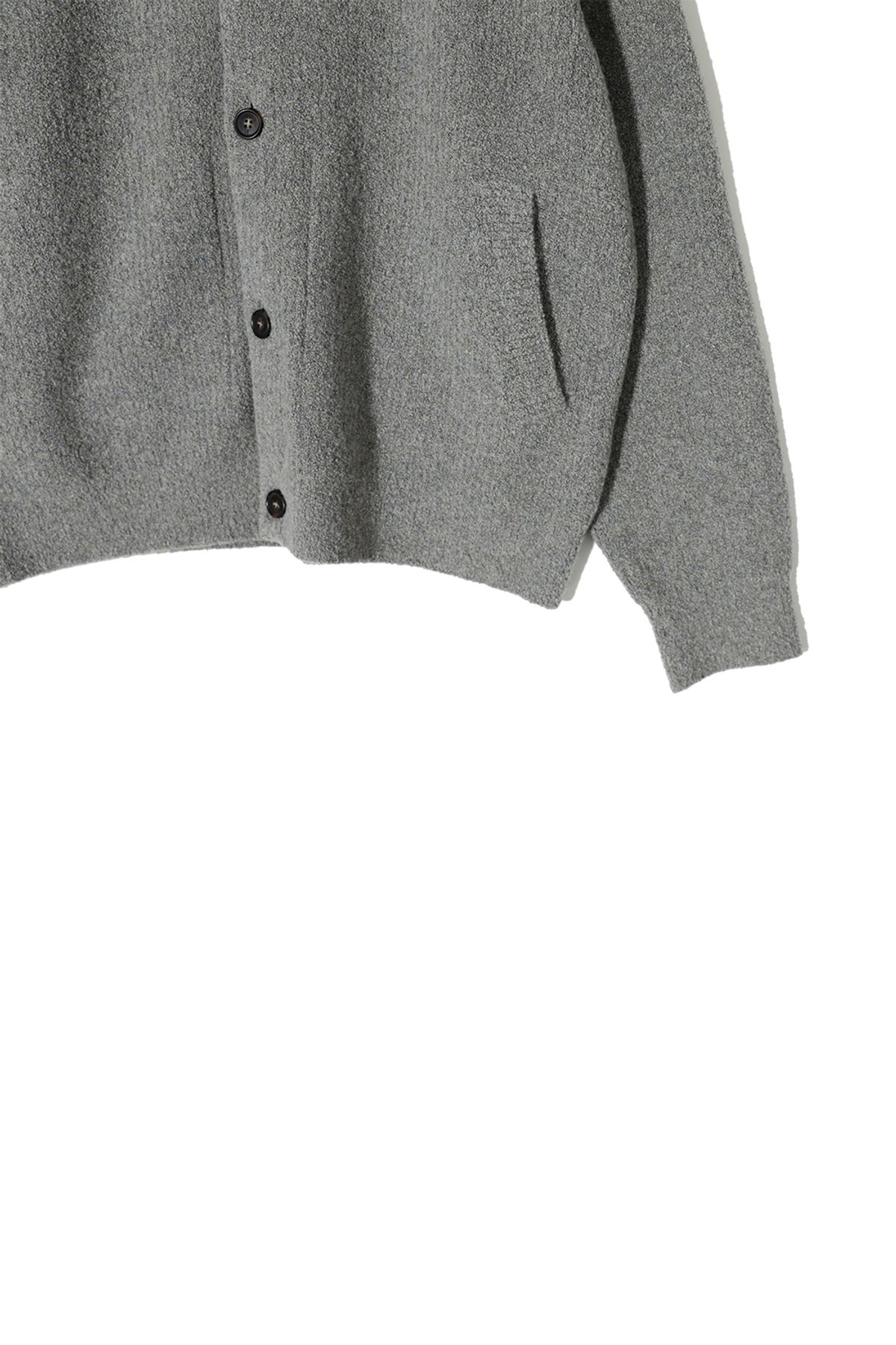 홀리선(HORLISUN) Acorn Boucle Hood Knit Cardigan Multi Gray