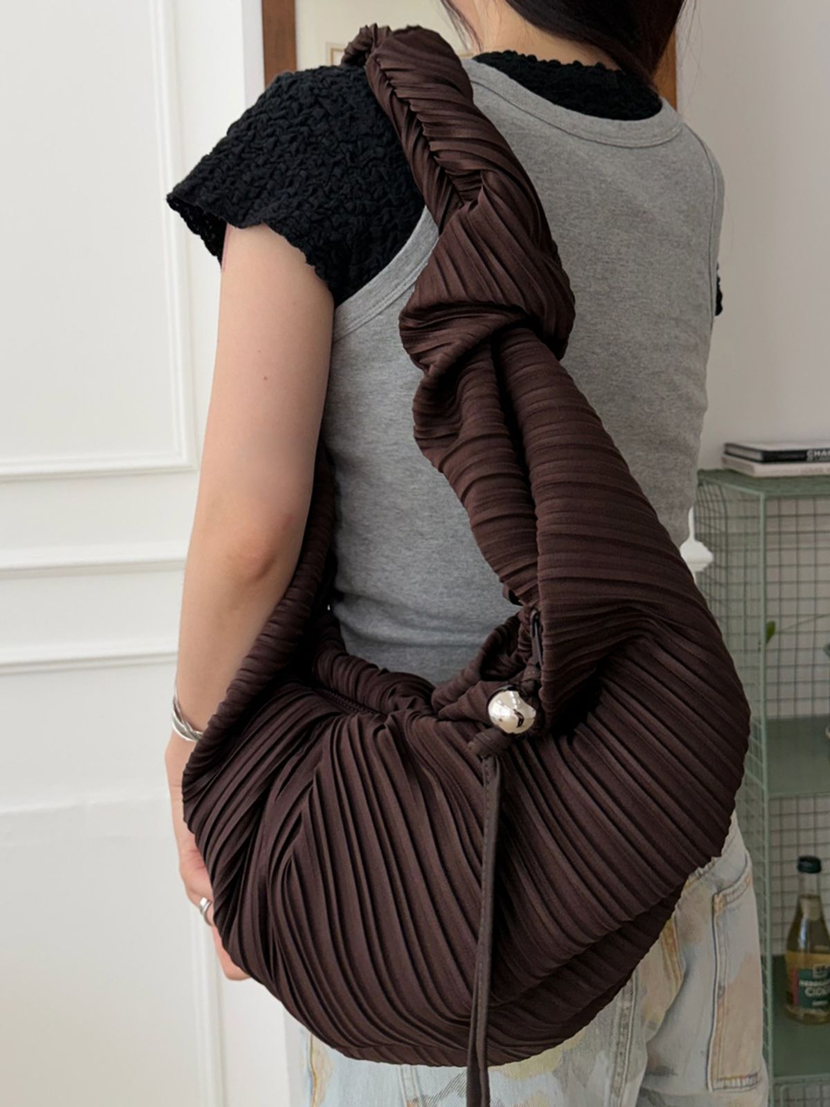 던팩토리(DAWN FACTORY) LUVITS BAG LARGE BROWN 러비츠백 라지 브라운