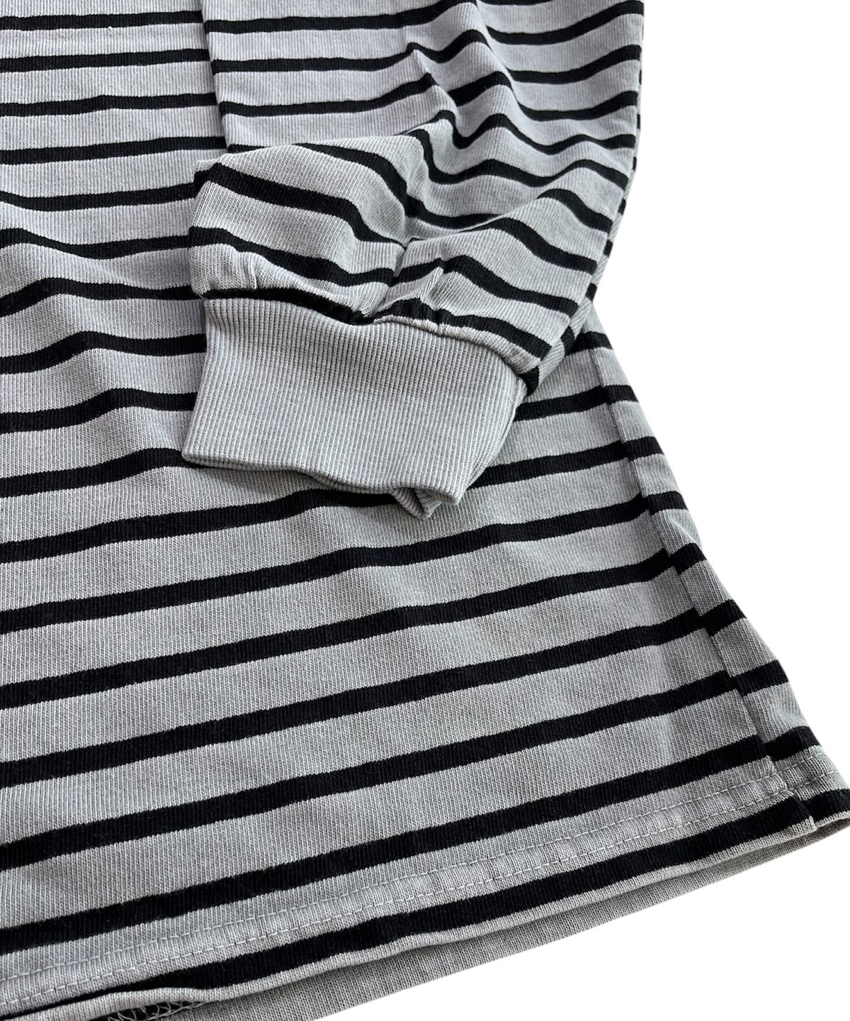 스케이터락(SK8ER ROCK) Pigment 88 Stripe Rugby Shirt ((gray*black))