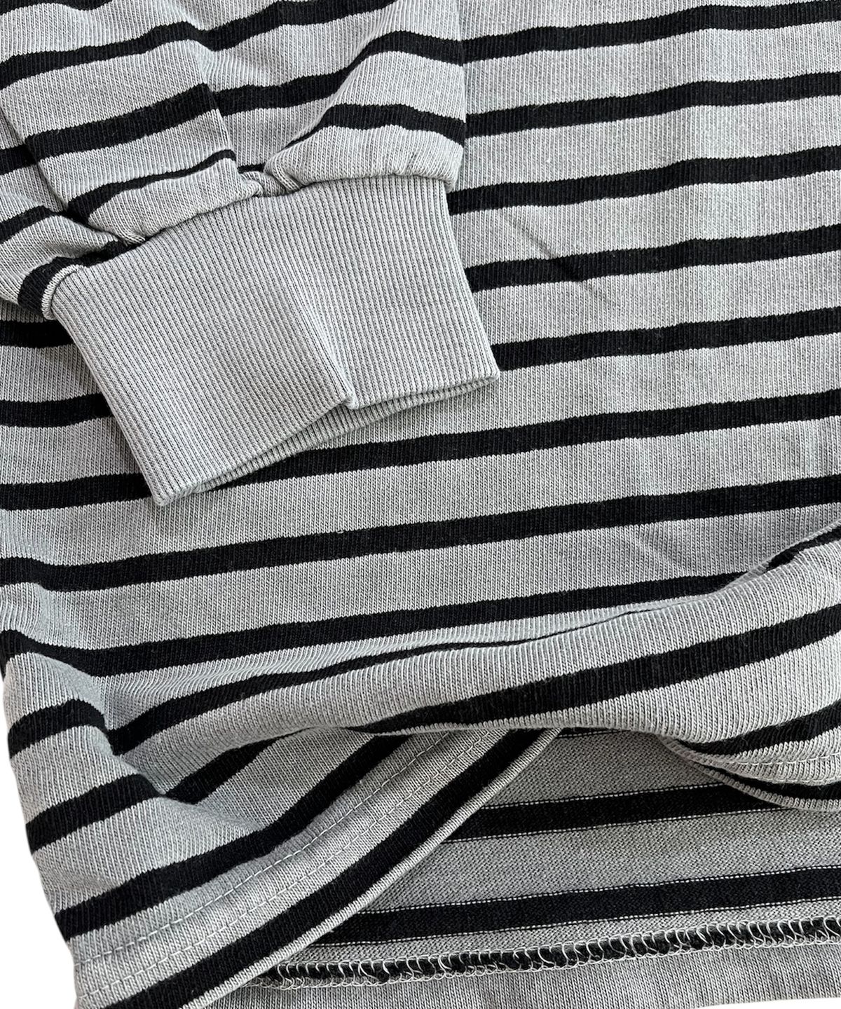 스케이터락(SK8ER ROCK) Pigment 88 Stripe Rugby Shirt ((gray*black))