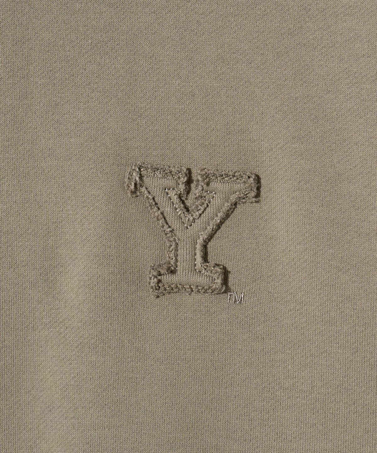 예일(YALE) Y로고 아플리케 후드 카키