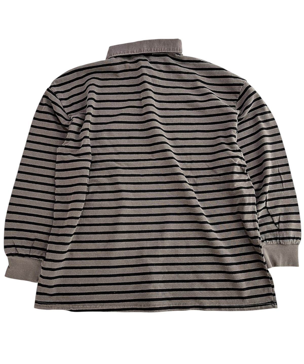 스케이터락(SK8ER ROCK) Pigment 88 Stripe Rugby Shirt ((brown*black))