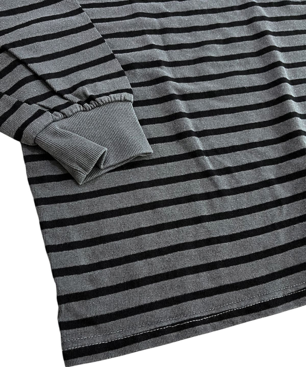 스케이터락(SK8ER ROCK) Pigment 88 Stripe Rugby Shirt ((charcoal*black))