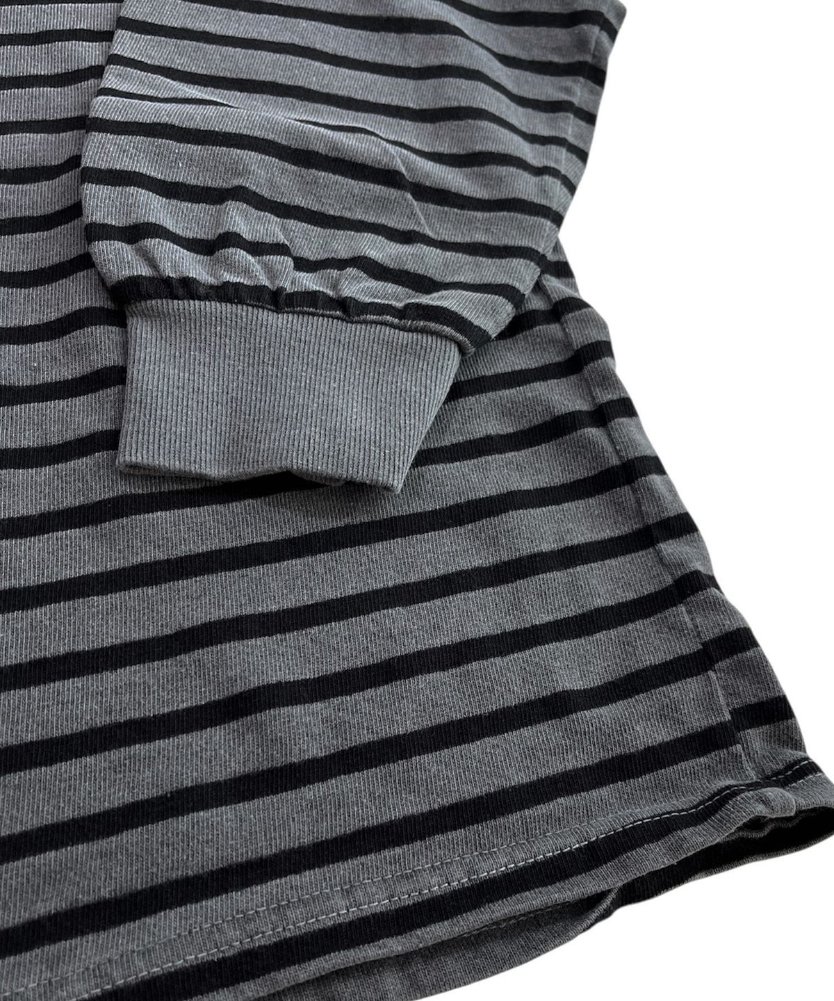 스케이터락(SK8ER ROCK) Pigment 88 Stripe Rugby Shirt ((charcoal*black))