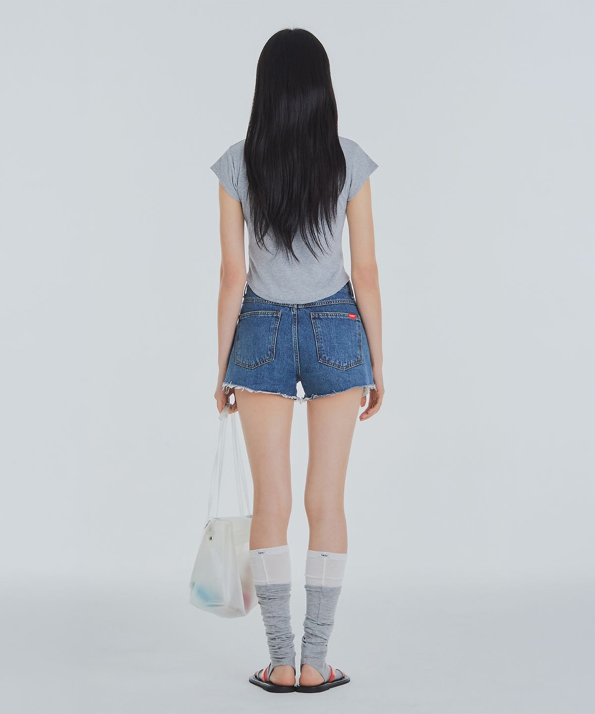 프랜틱서비스(FRANTICSERVICE) 디스트로이드 데님 쇼츠 - 블루