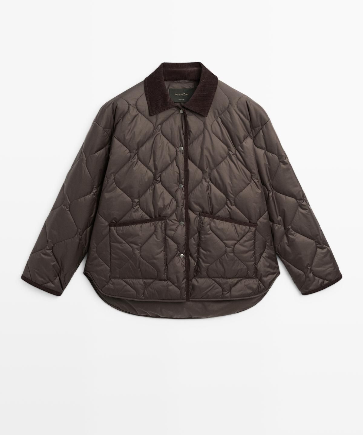 마시모두띠(MASSIMO DUTTI) 코듀로이 디테일 워터레펠 패딩 자켓