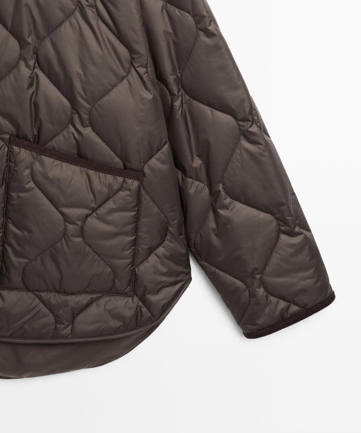 마시모두띠(MASSIMO DUTTI) 코듀로이 디테일 워터레펠 패딩 자켓