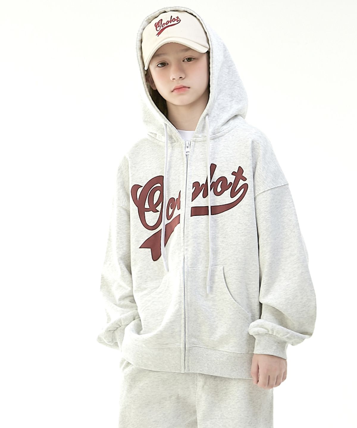 오실롯 주니어(OCELOT JUNIOR) D30 리본 후드집업 (아이보리)