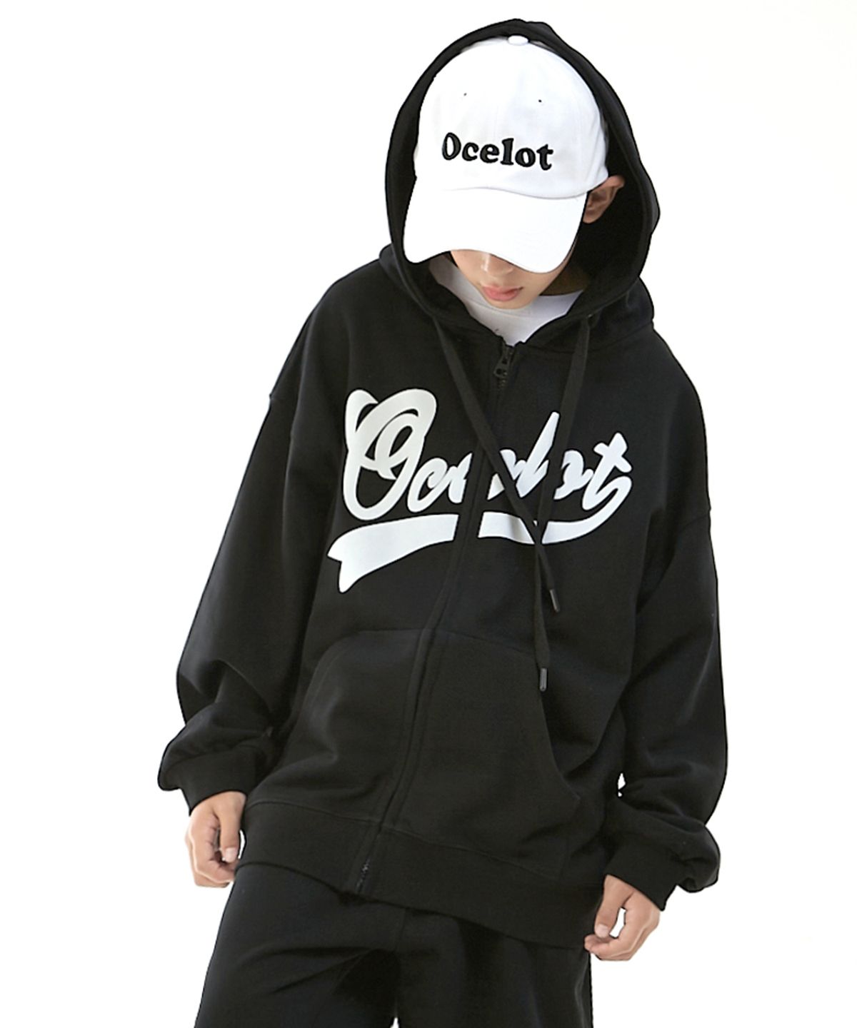 오실롯 주니어(OCELOT JUNIOR) D30 리본 후드집업 (블랙)