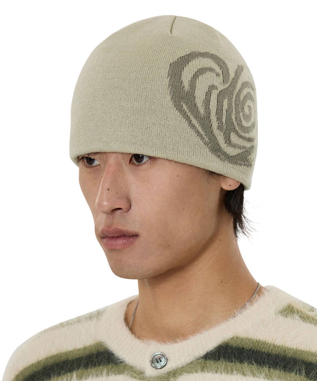 오픈야드(오와이)(OPENYARD(OY)) SWIRL HEART BEANIE - BEIGE