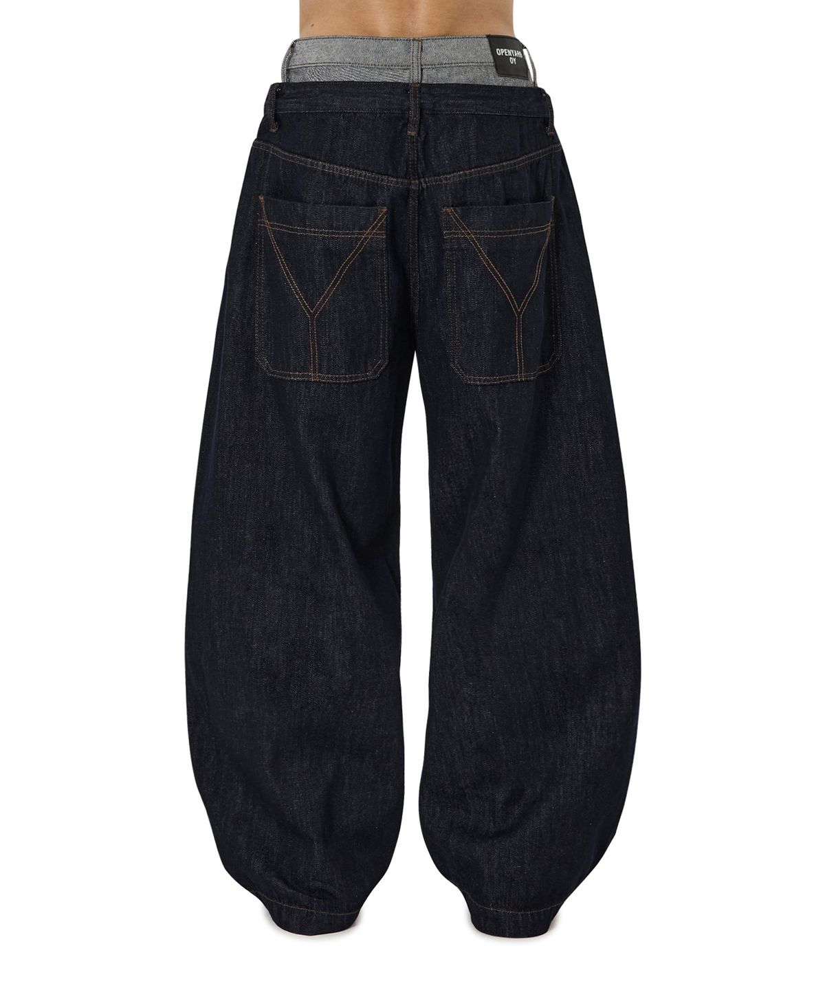 오픈야드(오와이)(OPENYARD(OY)) LAYERED WAIST WIDE VOLUME PANTS - INDIGO