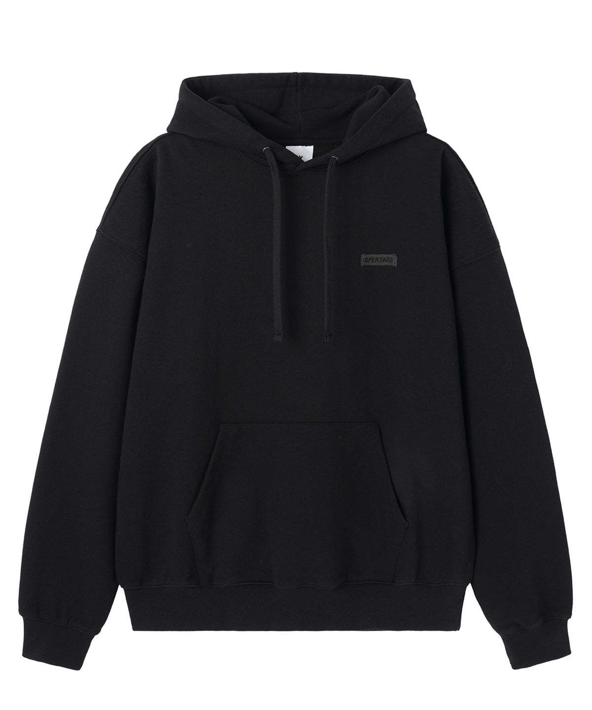 오픈야드(오와이)(OPENYARD(OY)) CUTOUT PATCH HOODIE - BLACK