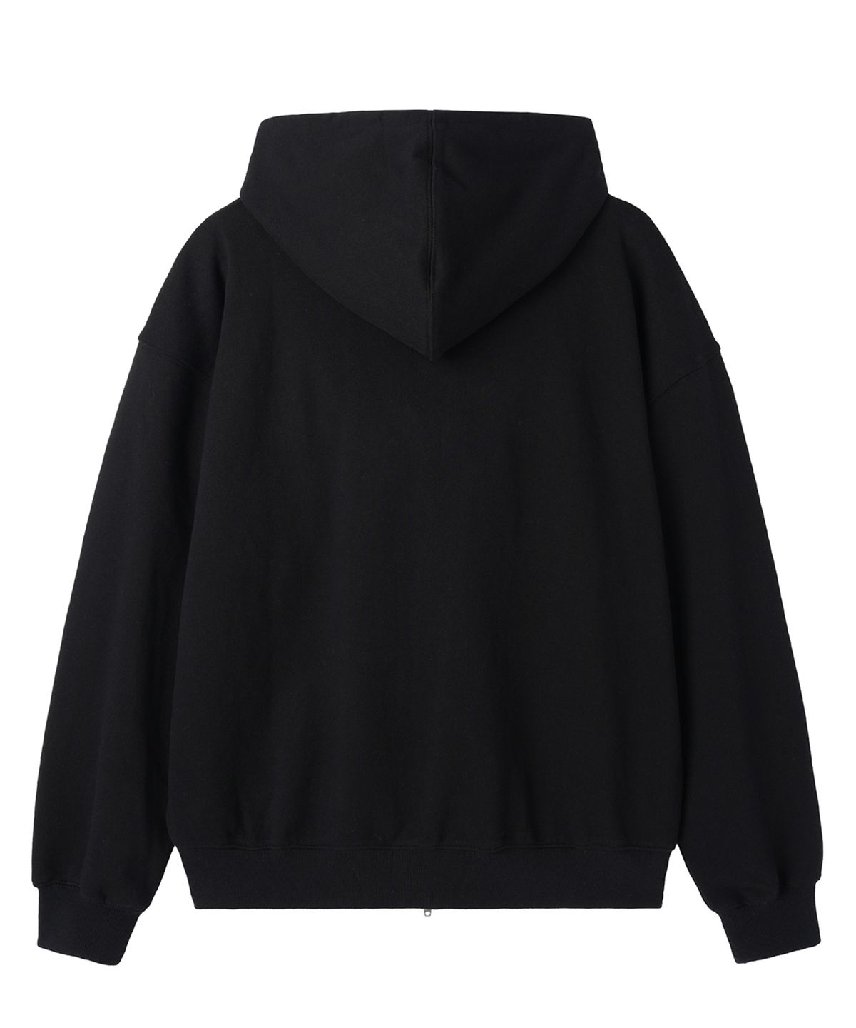 오픈야드(오와이)(OPENYARD(OY)) OLD LEATHER PATCH HOODIE ZIP UP - BLACK
