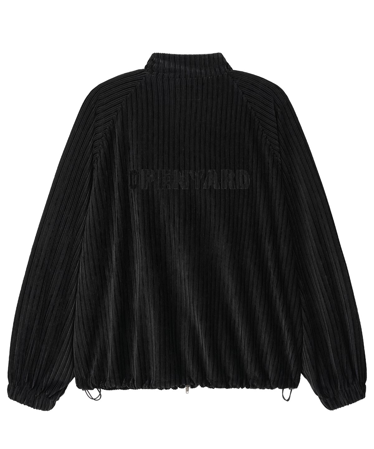 오픈야드(오와이)(OPENYARD(OY)) STRIPED VELOUR ZIP UP JACKET - BLACK