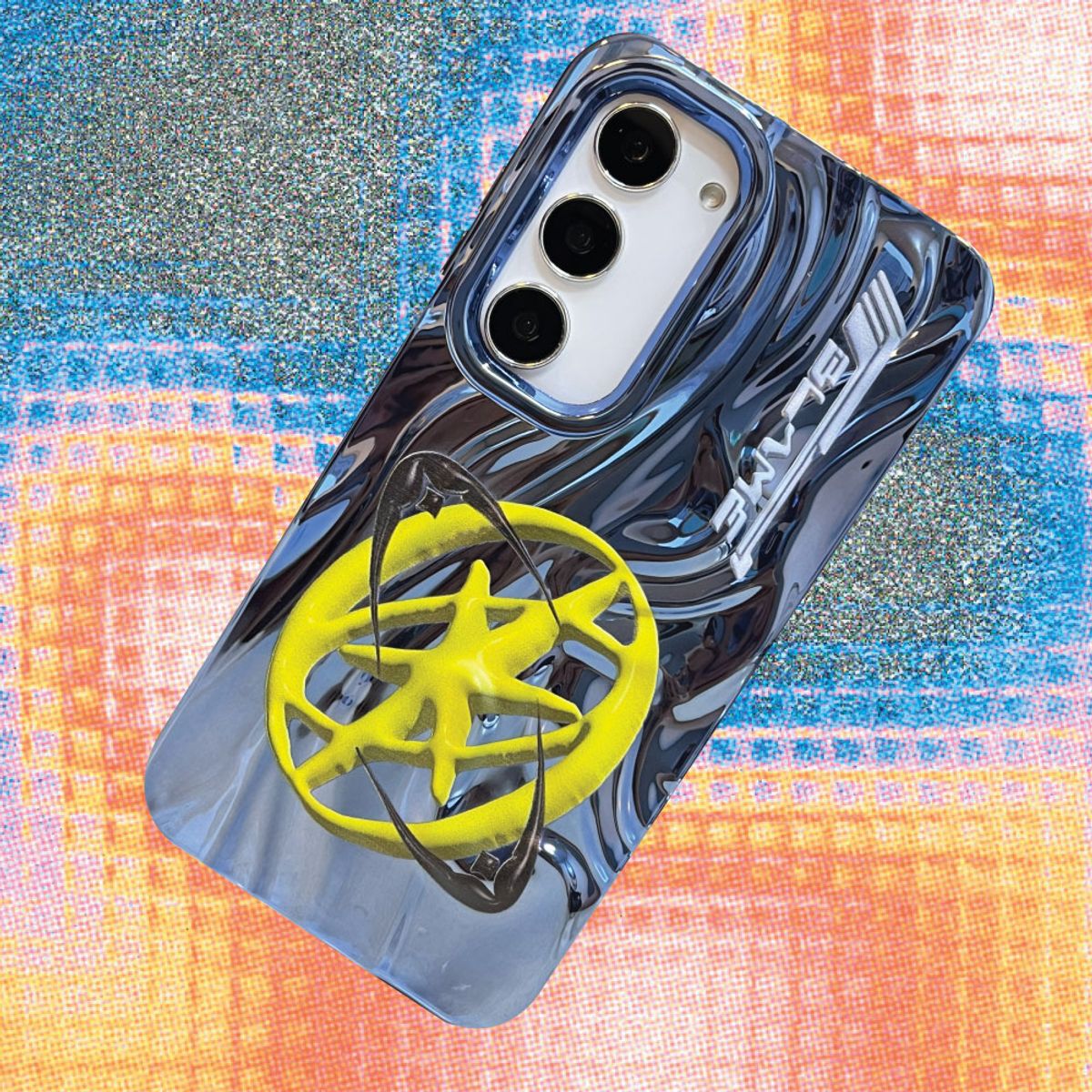 블레임 스튜디오(BLAMESTUDIO) Galaxy Metallic Navy Blue 3D Logo Case