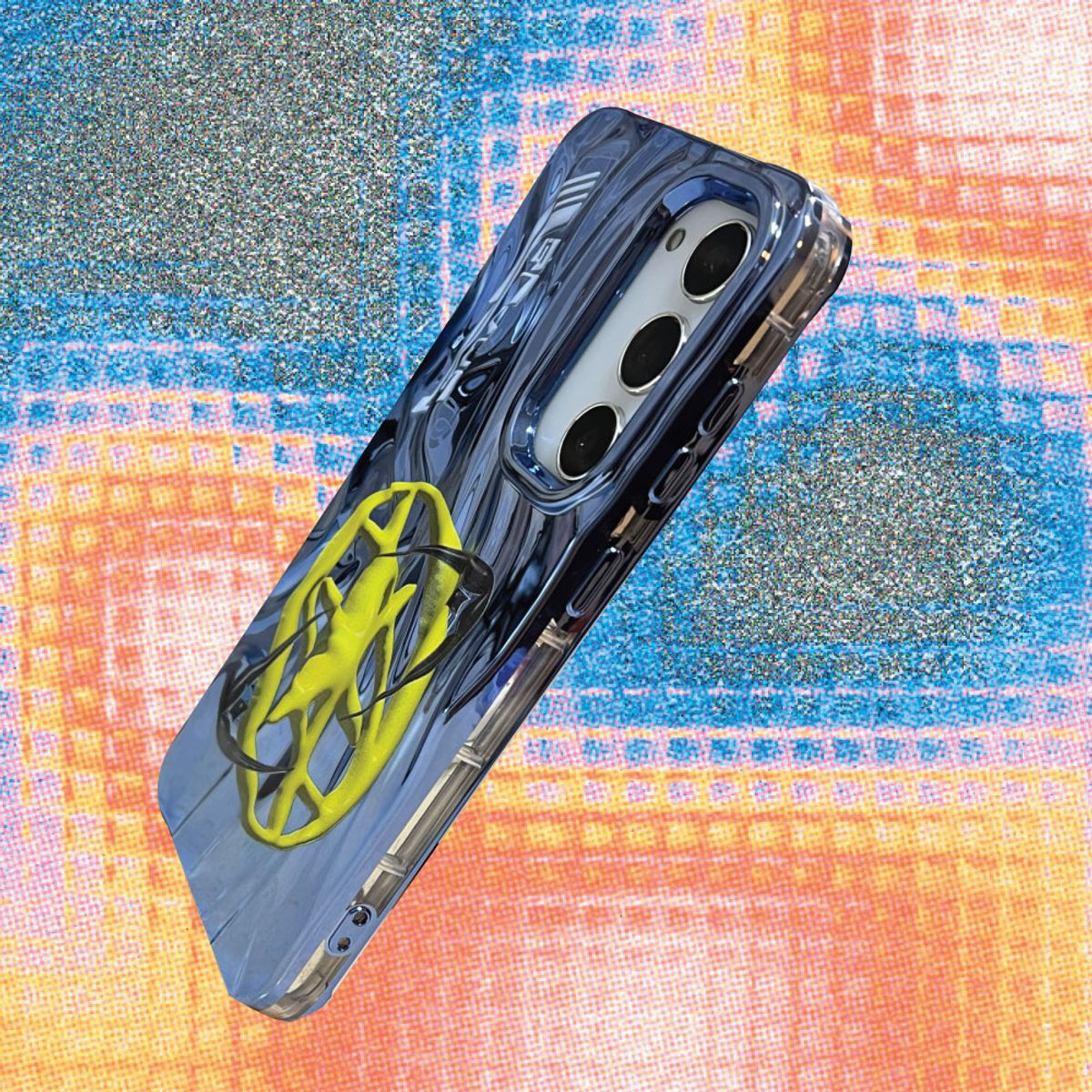블레임 스튜디오(BLAMESTUDIO) Galaxy Metallic Navy Blue 3D Logo Case