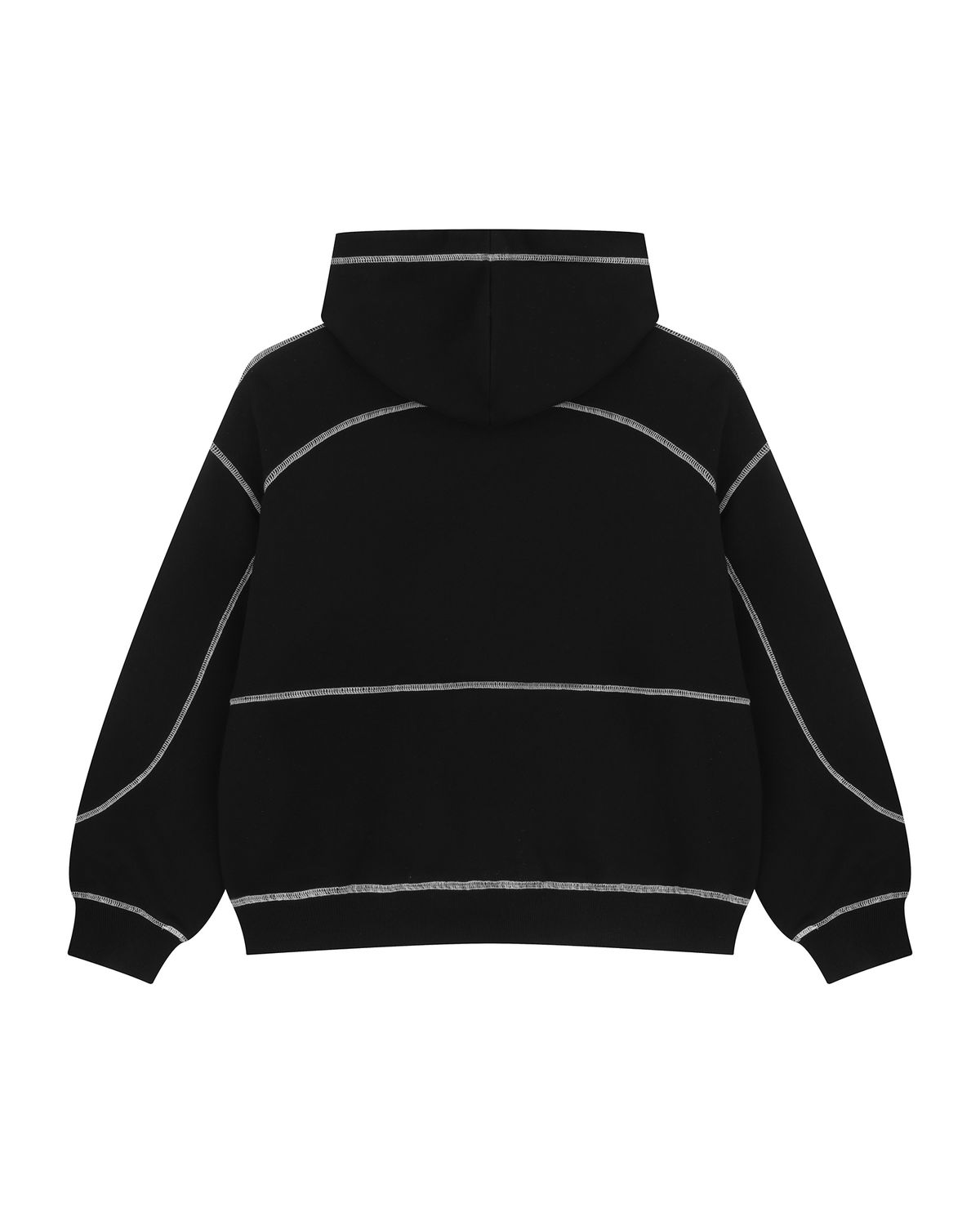 현피트(HYUNFIT) COVERSTITCH LINE HOODIE-[BLACK]