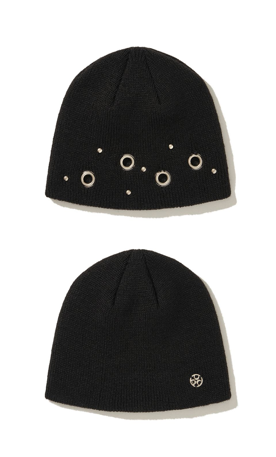 MUSINSA公式 | DAUSPICE (DUC) Eyelet Stud Beanie Black