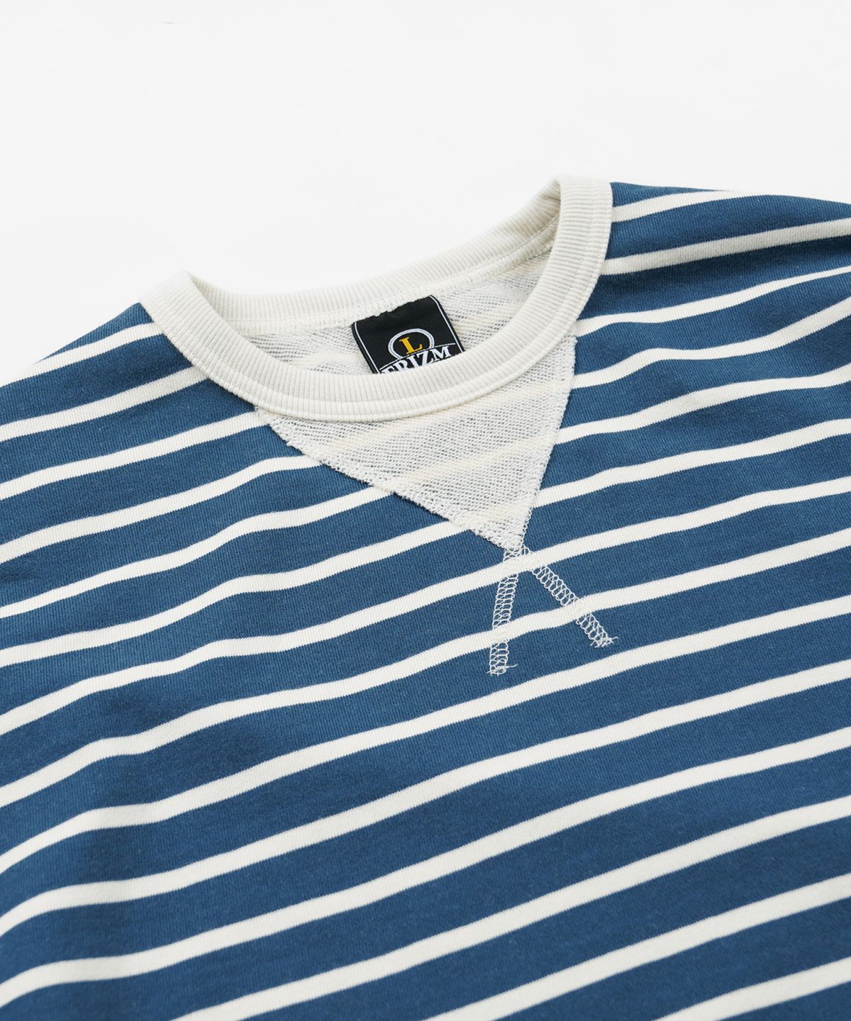 프리즘웍스(FRIZMWORKS) LOOP PATCH STRIPE TEE _ BLUE