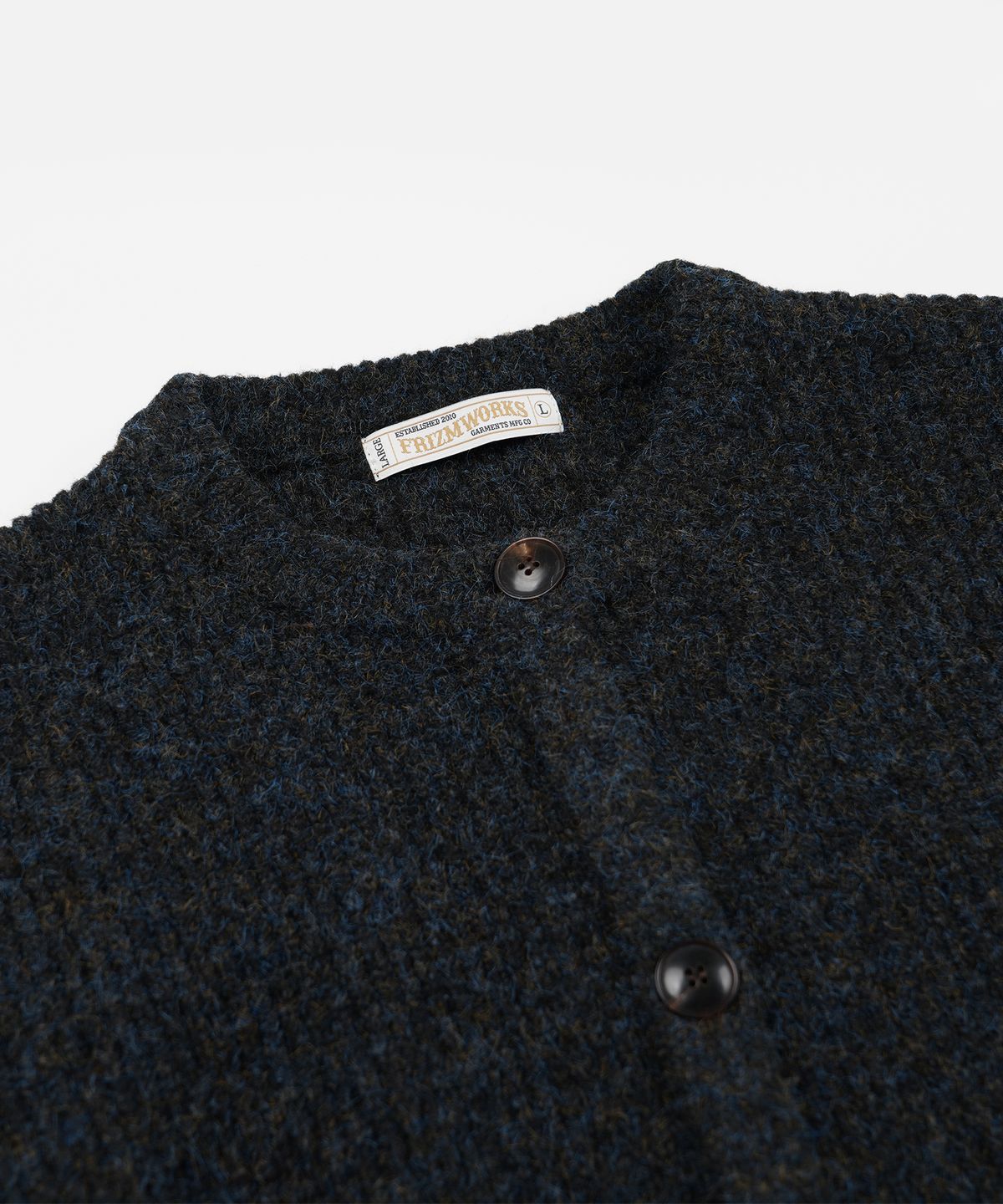 프리즘웍스(FRIZMWORKS) BRUSHED WOOL ROUND CARDIGAN _ BLACK