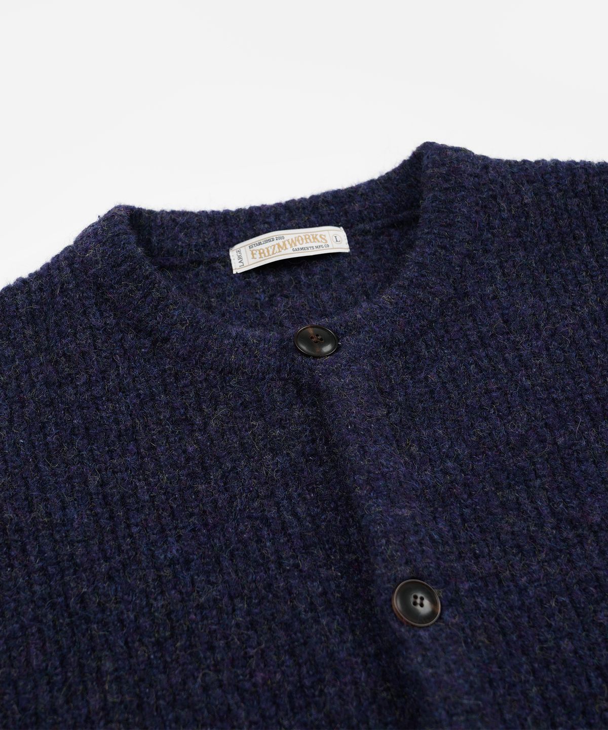 프리즘웍스(FRIZMWORKS) BRUSHED WOOL ROUND CARDIGAN _ PURPLE