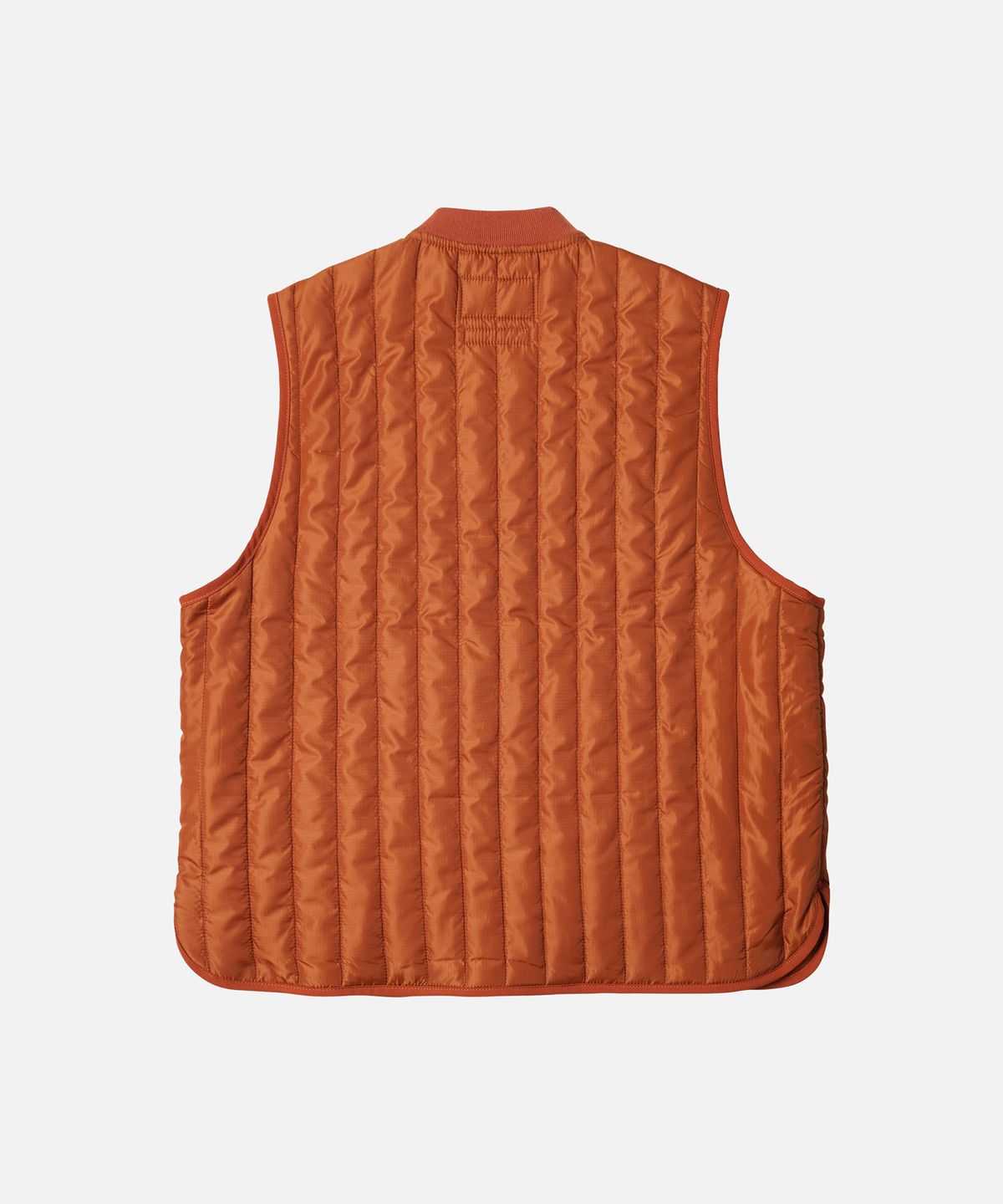프리즘웍스(FRIZMWORKS) STRIPE QUILTED MIL LINER VEST _ ORANGE