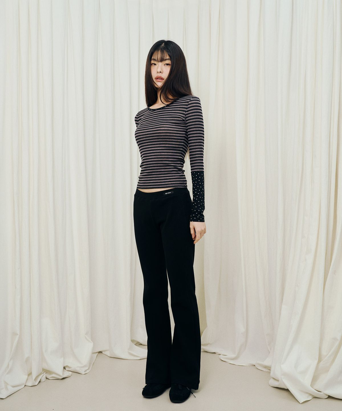 미헤브(MIHEV) 레이어드 스트라이프 롱슬리브