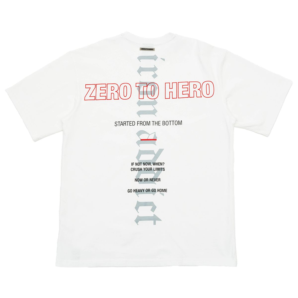 제로투히어로(ZEROTOHERO) IRON ADDICT 오버핏 반팔 티셔츠 [ 2 Colors ]