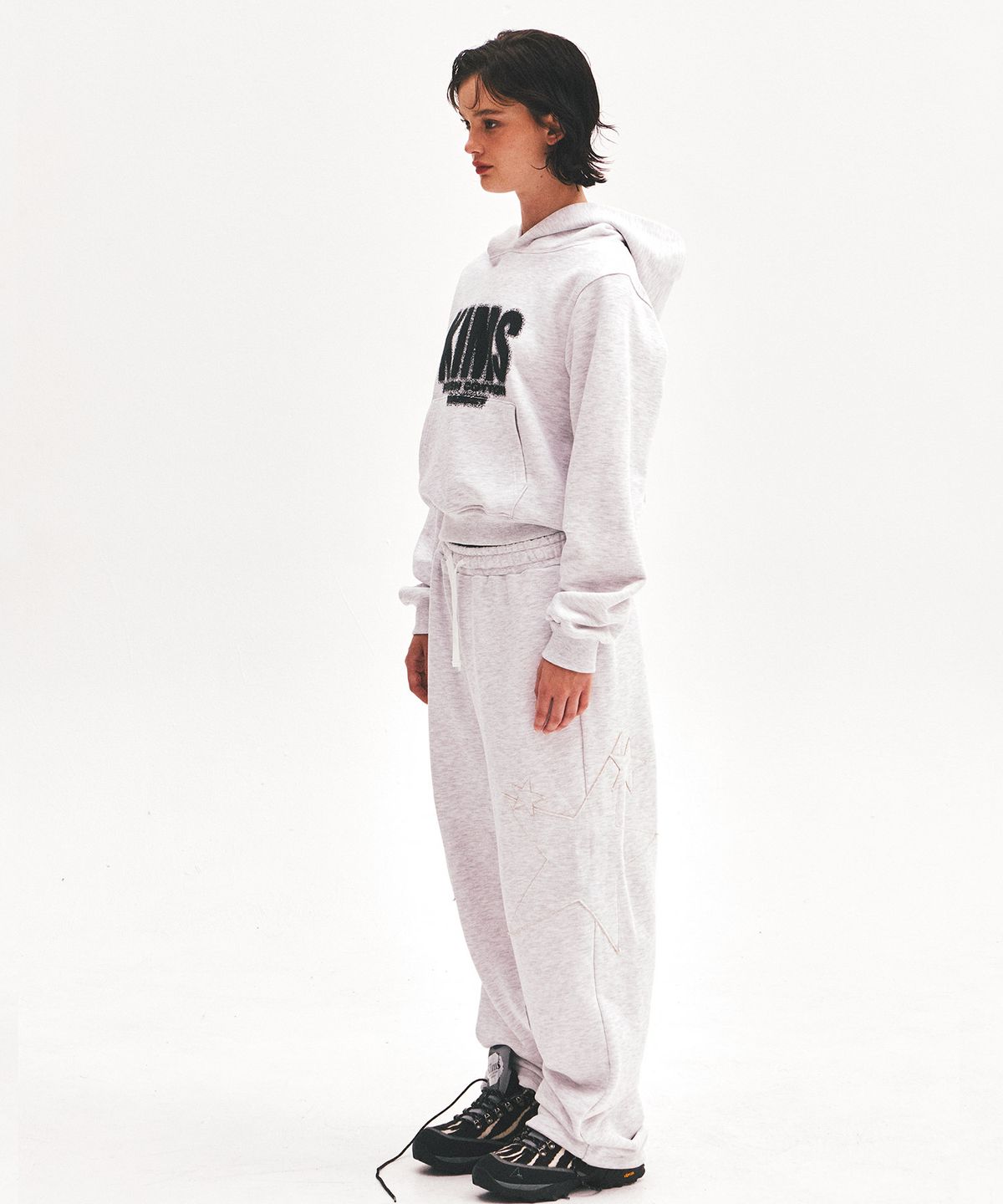 킴스 프레시 코튼 마켓(KIMS FRESH COTTON MARKET) Hazy Elve Logo Hoodie Grey