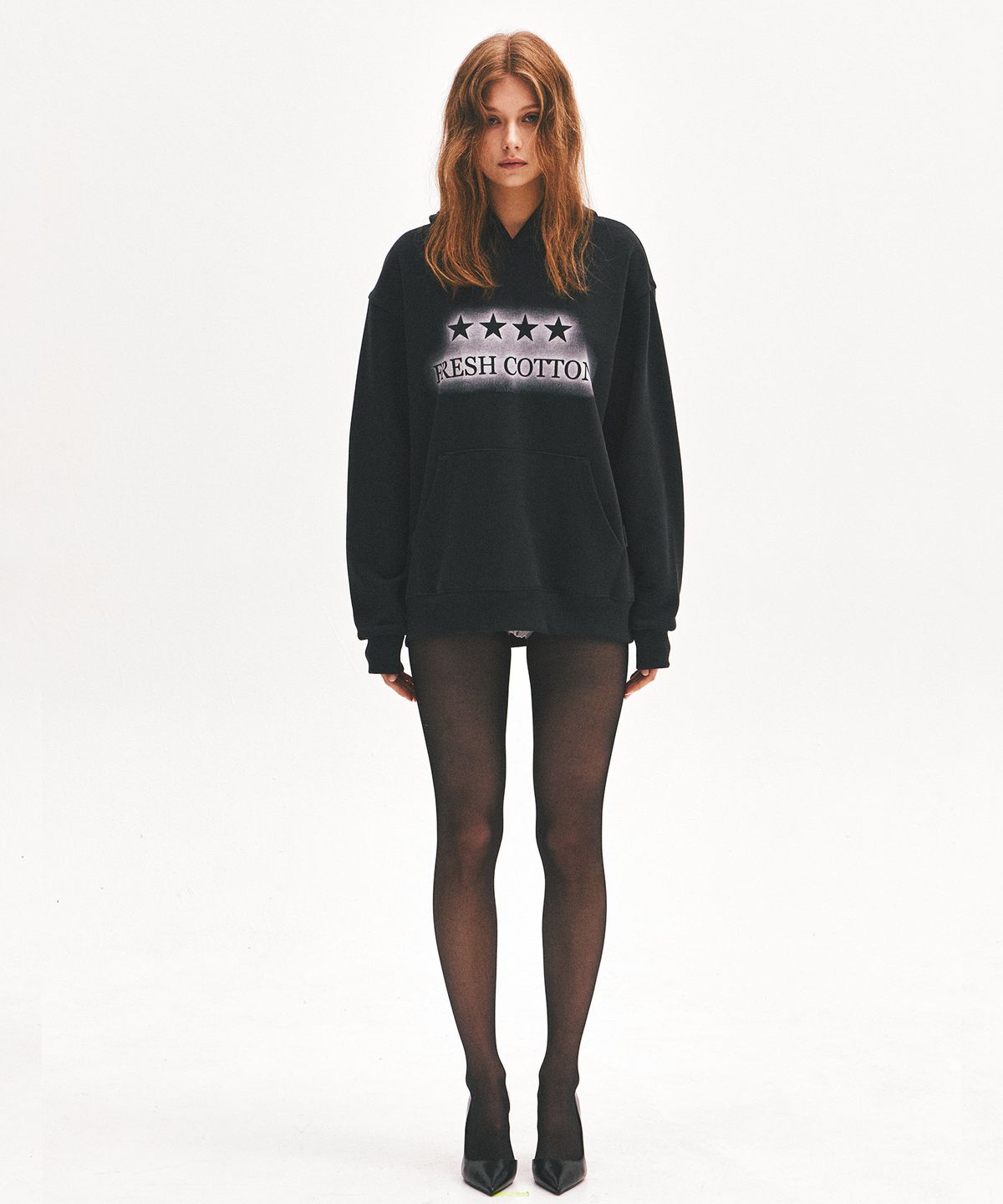킴스 프레시 코튼 마켓(KIMS FRESH COTTON MARKET) Four Star Logo Hoodie Black