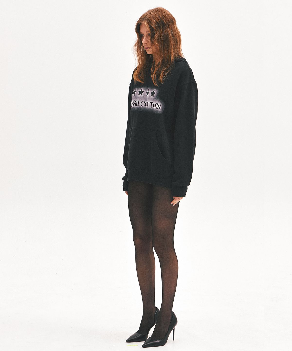 킴스 프레시 코튼 마켓(KIMS FRESH COTTON MARKET) Four Star Logo Hoodie Black