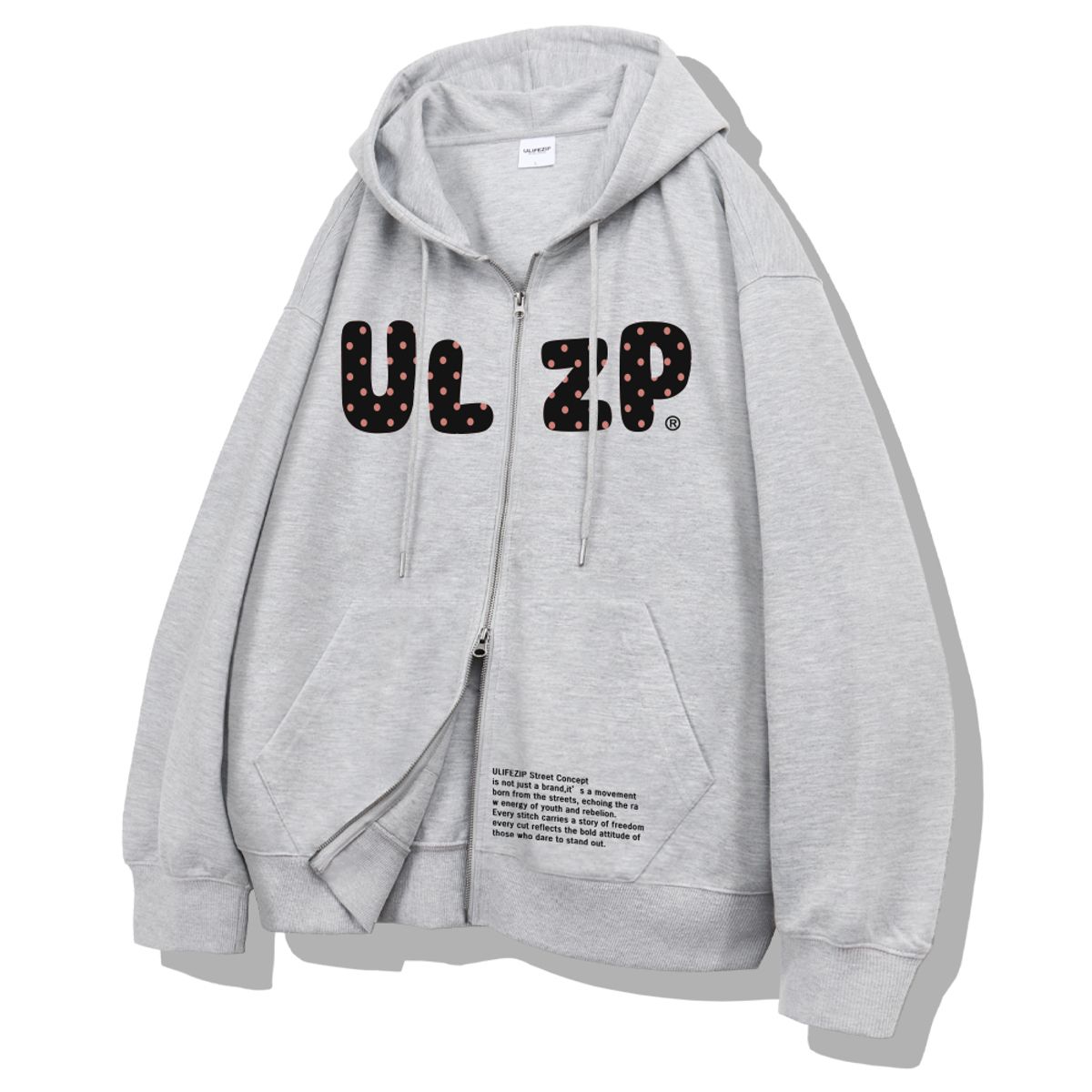 유라이프지(ULIFEZIP) 도트하프 우먼 2WAY 오버핏 후드집업 4 Color [ULZH_6006]