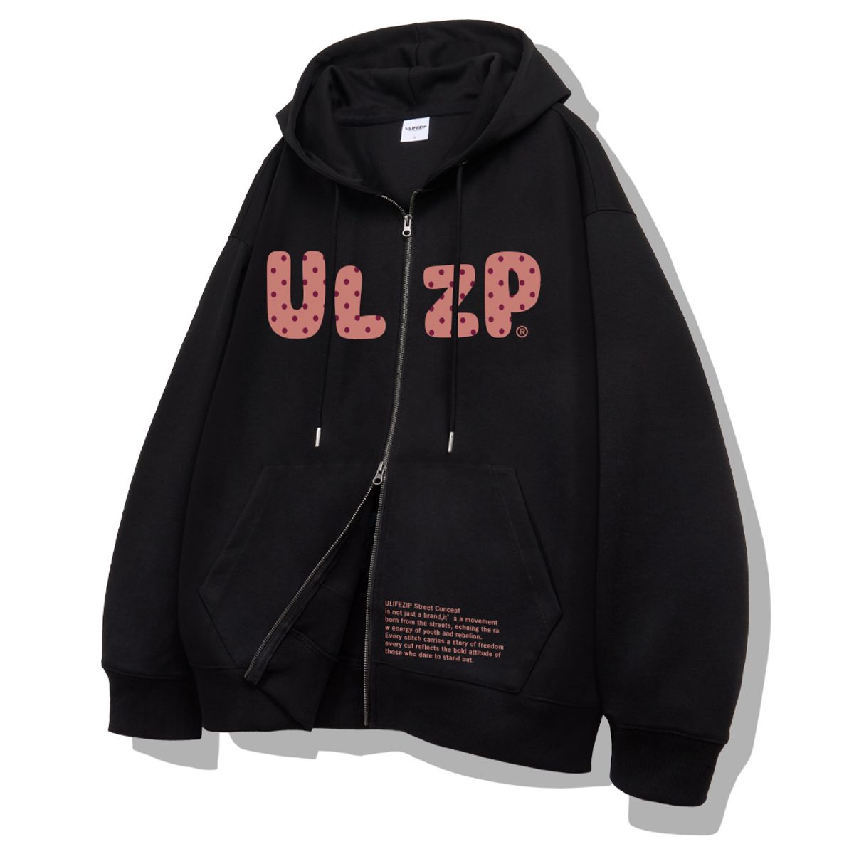 유라이프지(ULIFEZIP) 도트하프 우먼 2WAY 오버핏 후드집업 4 Color [ULZH_6006]