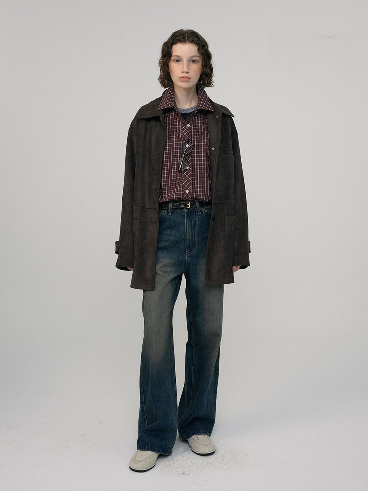 헌치(HUNCH) Tint Washing Curved Denim Pants