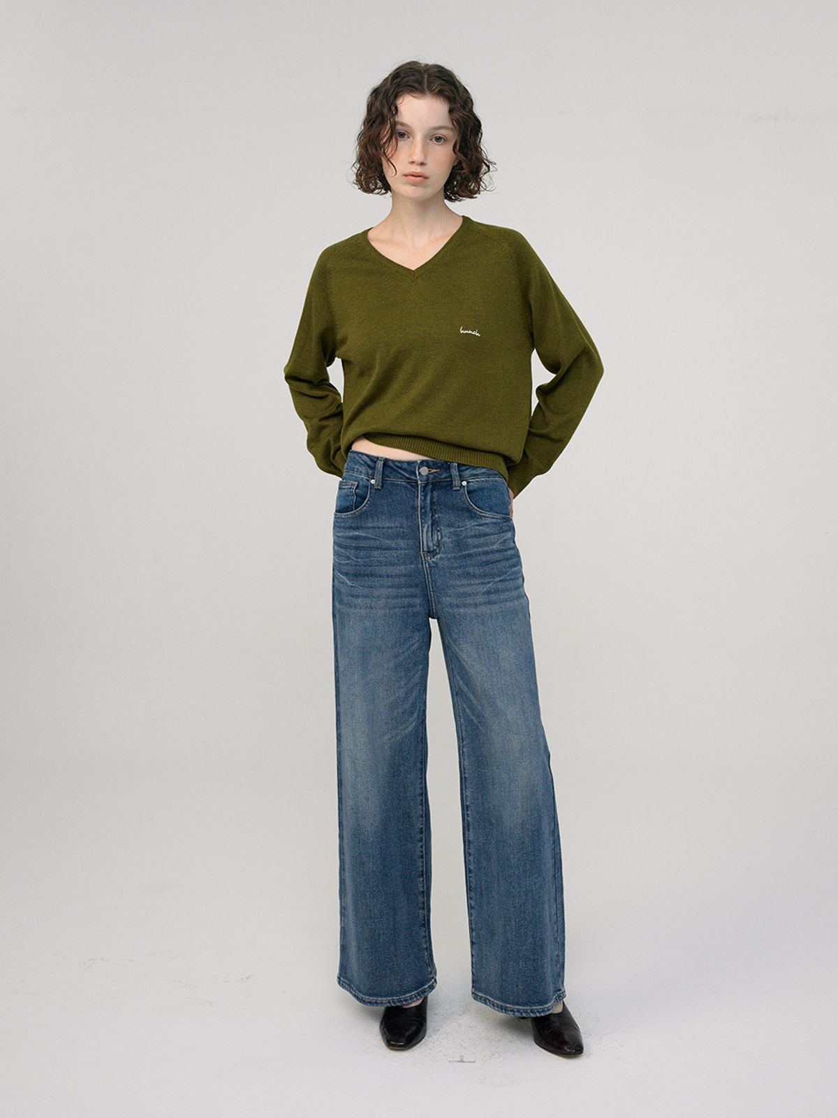 헌치(HUNCH) Semi-Wide Light Washing Denim
