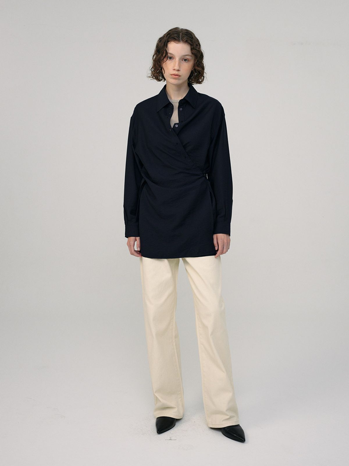 헌치(HUNCH) Wrap Shirt Onepiece (2color)