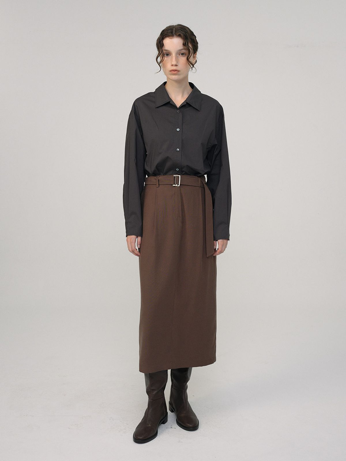 헌치(HUNCH) Boxyfit Open Collar Shirt (2color)