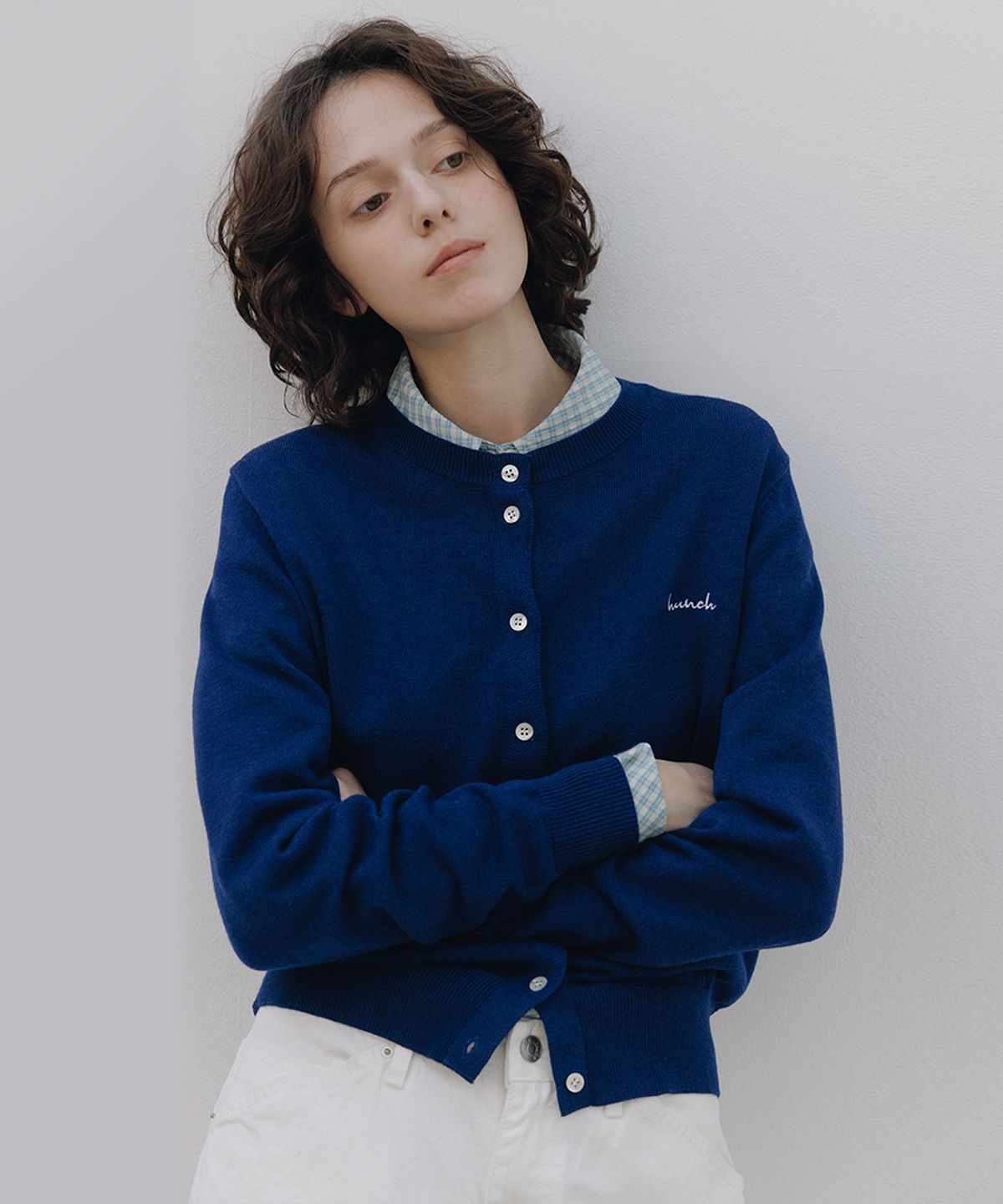 헌치(HUNCH) Basic Round-Neck Cardigan (3color)