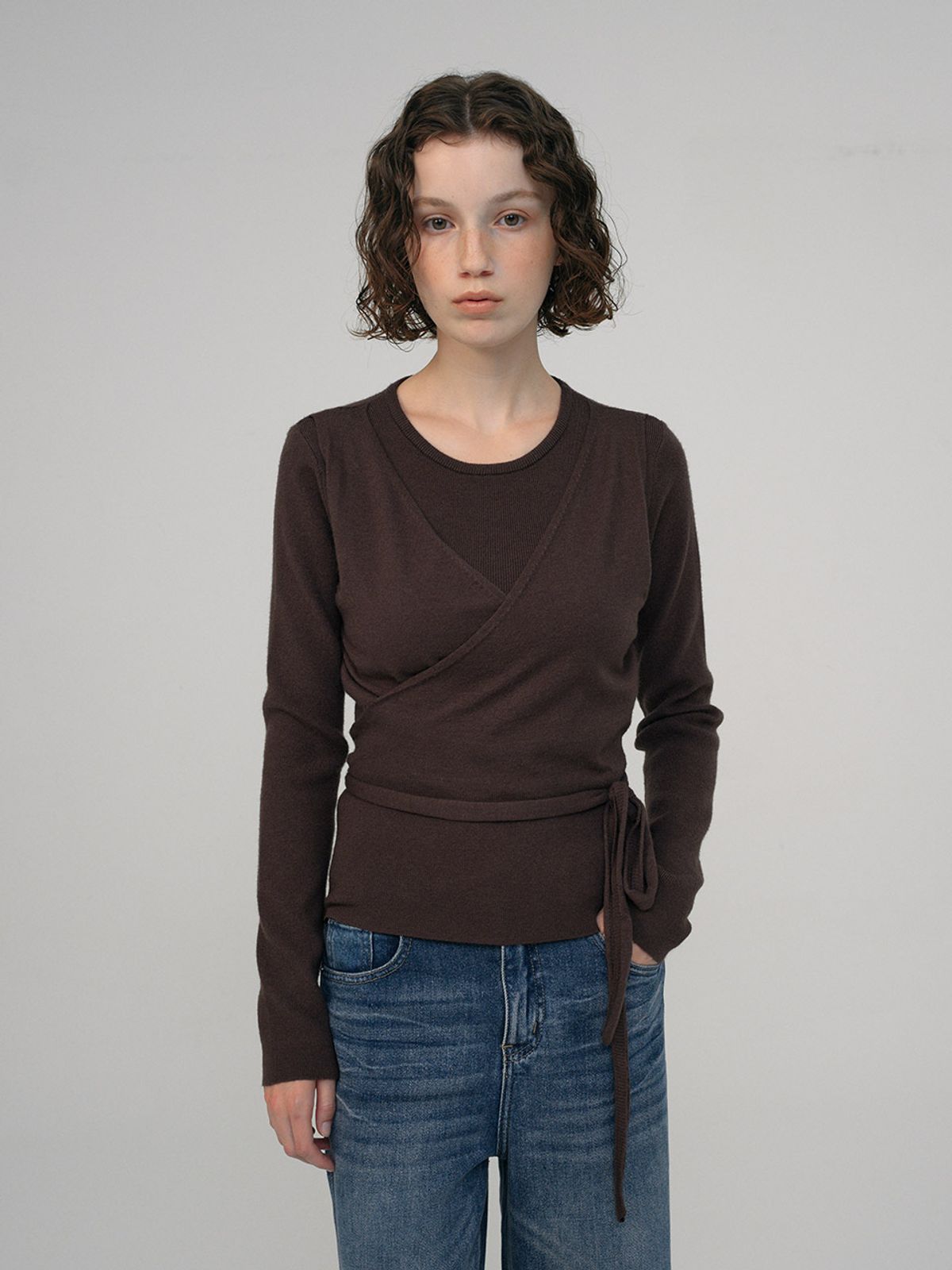 헌치(HUNCH) Strap Wrap Knit (2color)