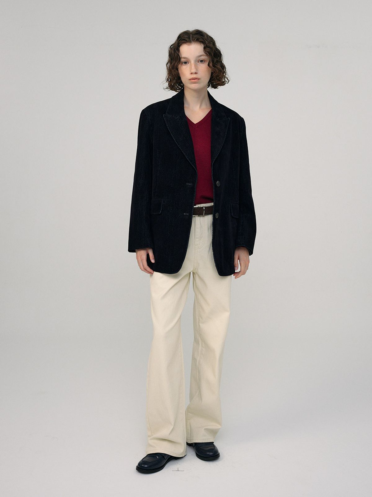 헌치(HUNCH) Velvet Denim Peaked Jacket